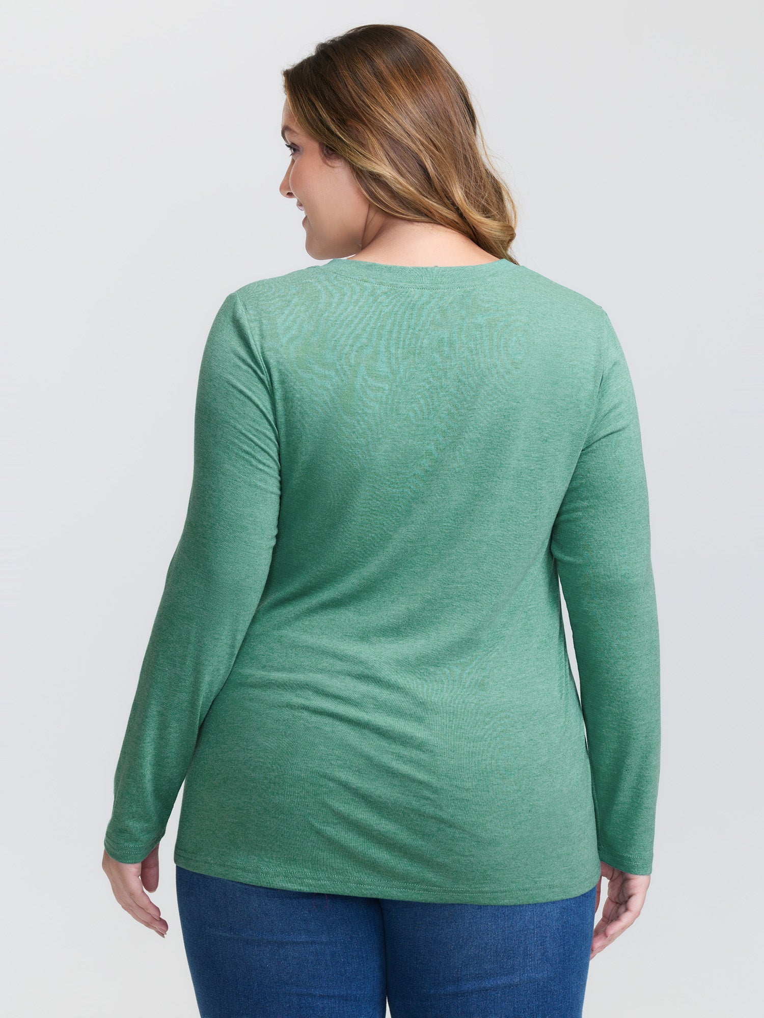 Supersoft Heather Deep V-Neck T-Shirt-Sweetccc