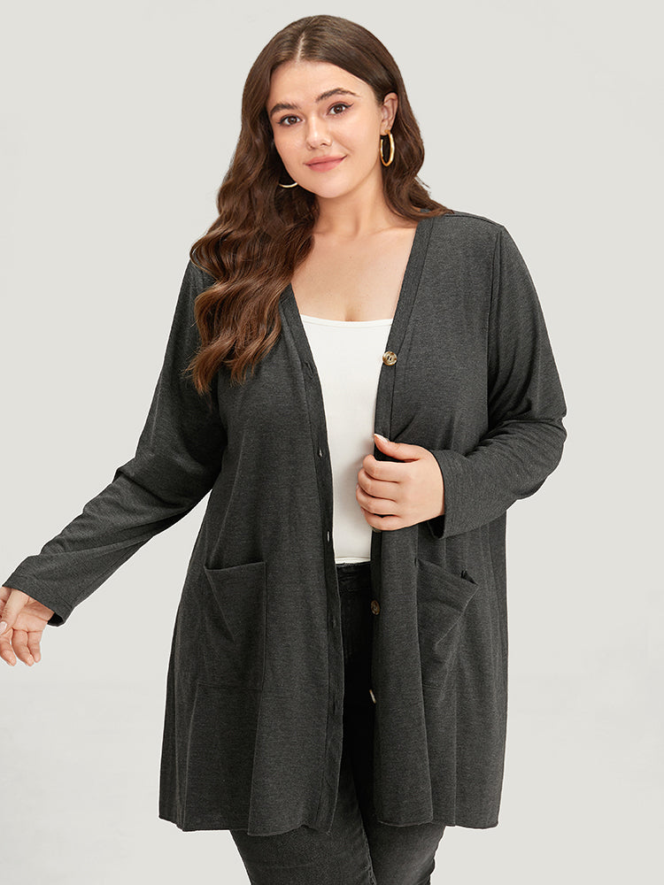 Halloween Plain Pocket Asymmetrical Hem Coat-Sweetccc