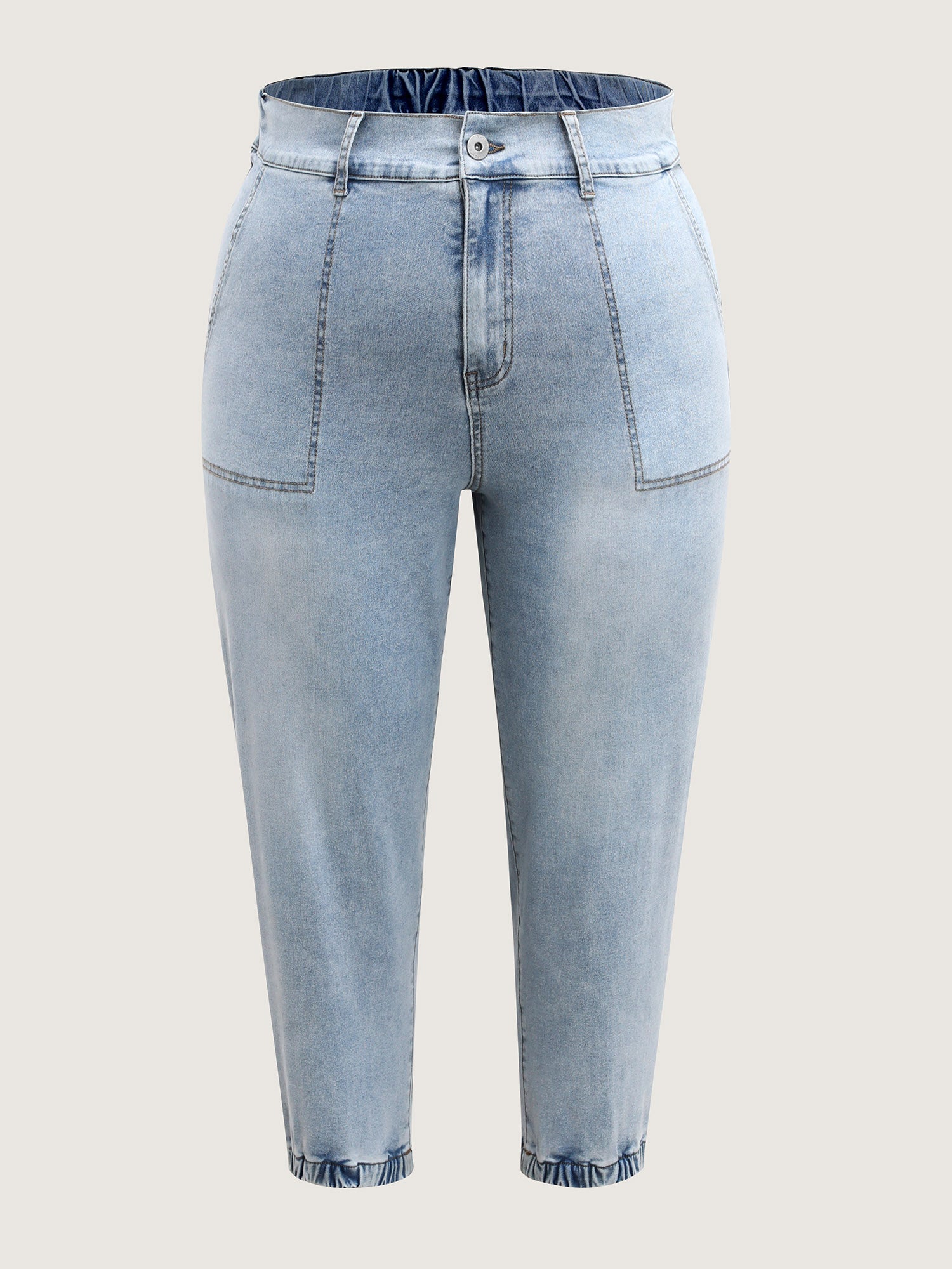 Stretchy Waist Boyfriend Jeans-Sweetccc