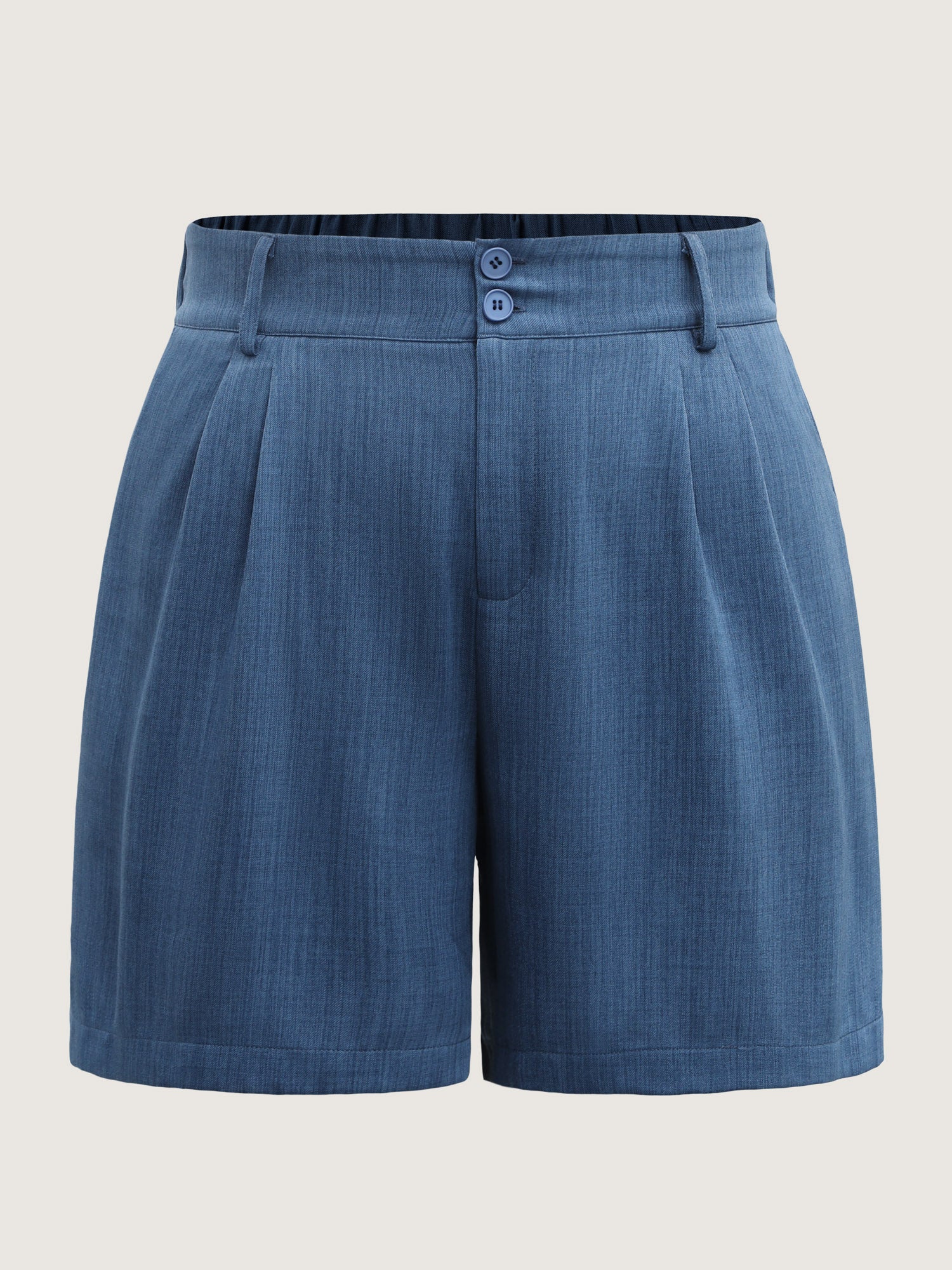 Heather Double Buckle Straight-Leg Shorts-Sweetccc