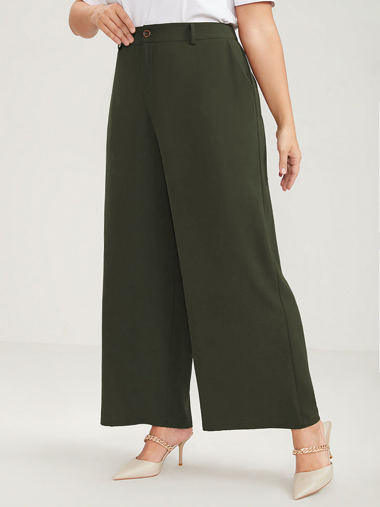 Solid Pocket Wide Leg Pants-Sweetccc