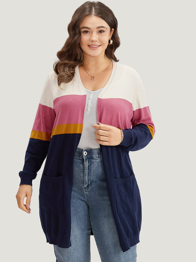 Supersoft Essentials Contrast Open Front Tunic Cardigan-Sweetccc