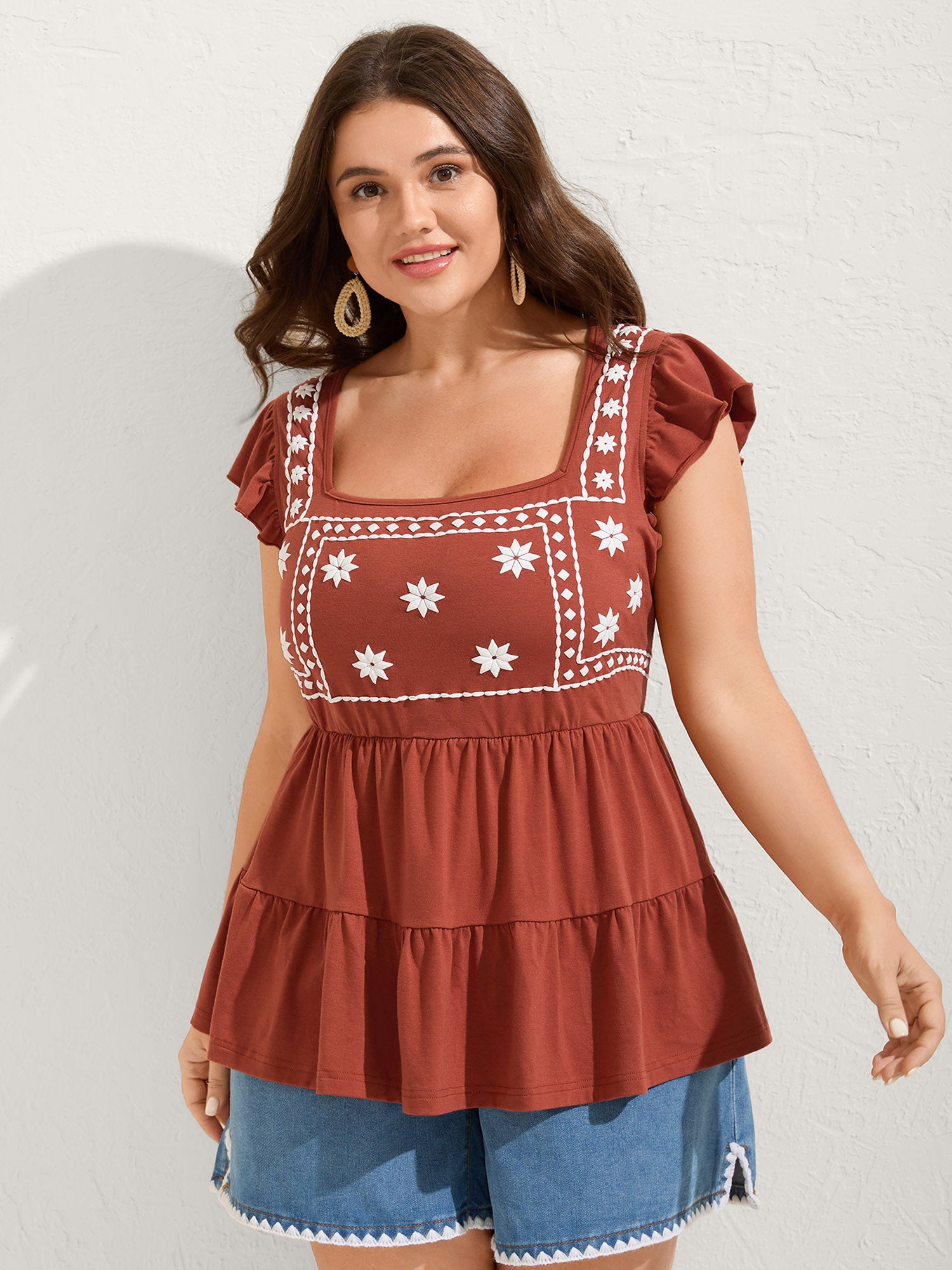 Supersoft Ruffle Pleated Layered Knit Top-Sweetccc