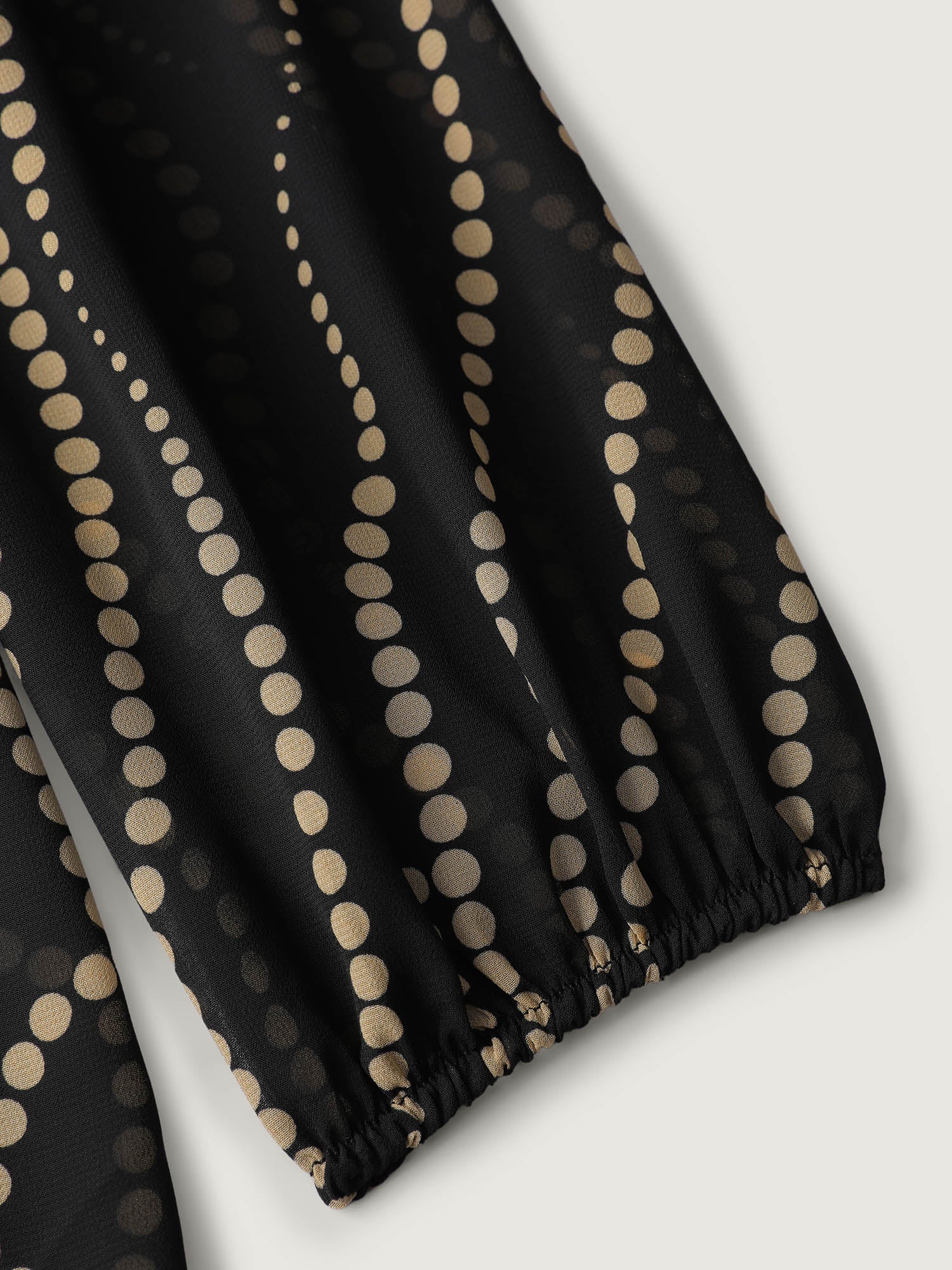 Knotted Neckline Chiffon Print Blouse-Sweetccc