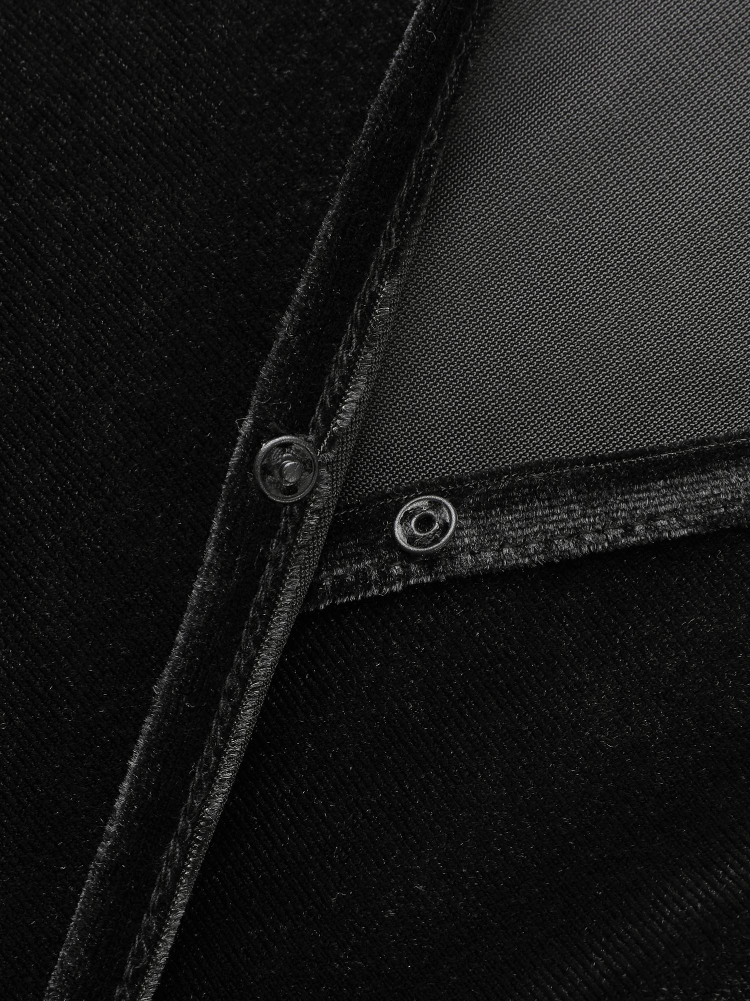 Velvet Overlap Collar Shirred Gathered Dress-Sweetccc