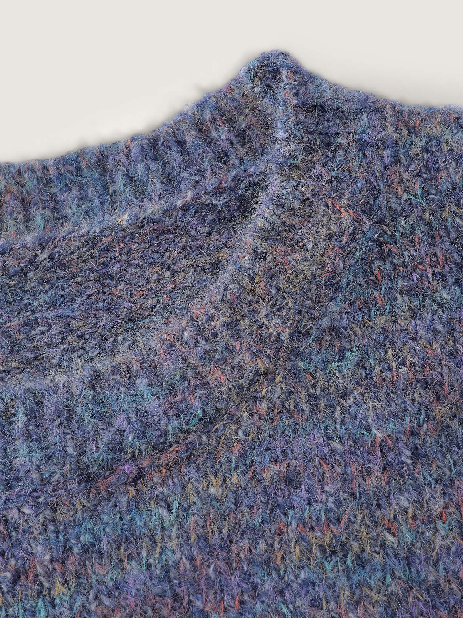 Heather Color Gradient Round Neck Pullover-Sweetccc