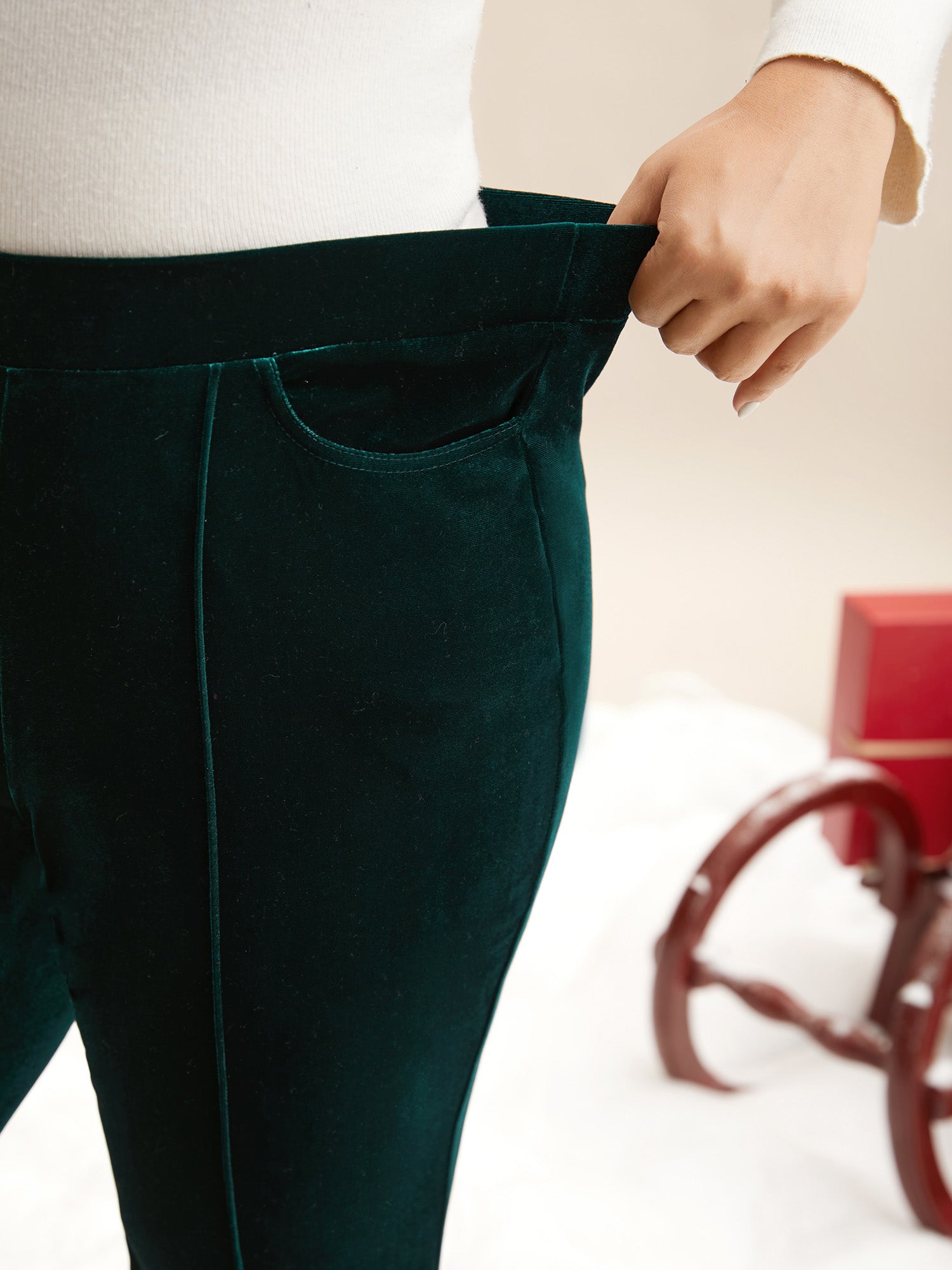 Velvet Mid Rise Flared Pants-Sweetccc