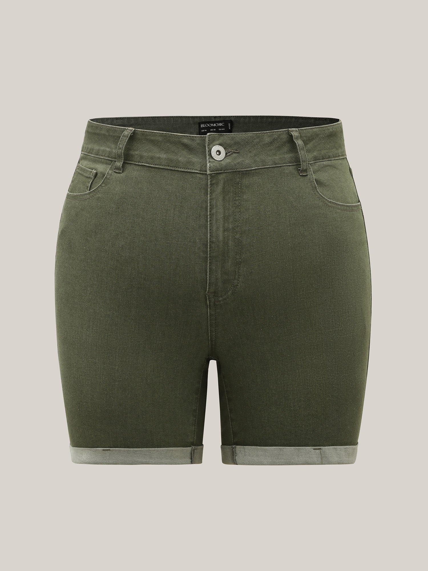 High-Rise Classic Cut Denim Shorts-Sweetccc