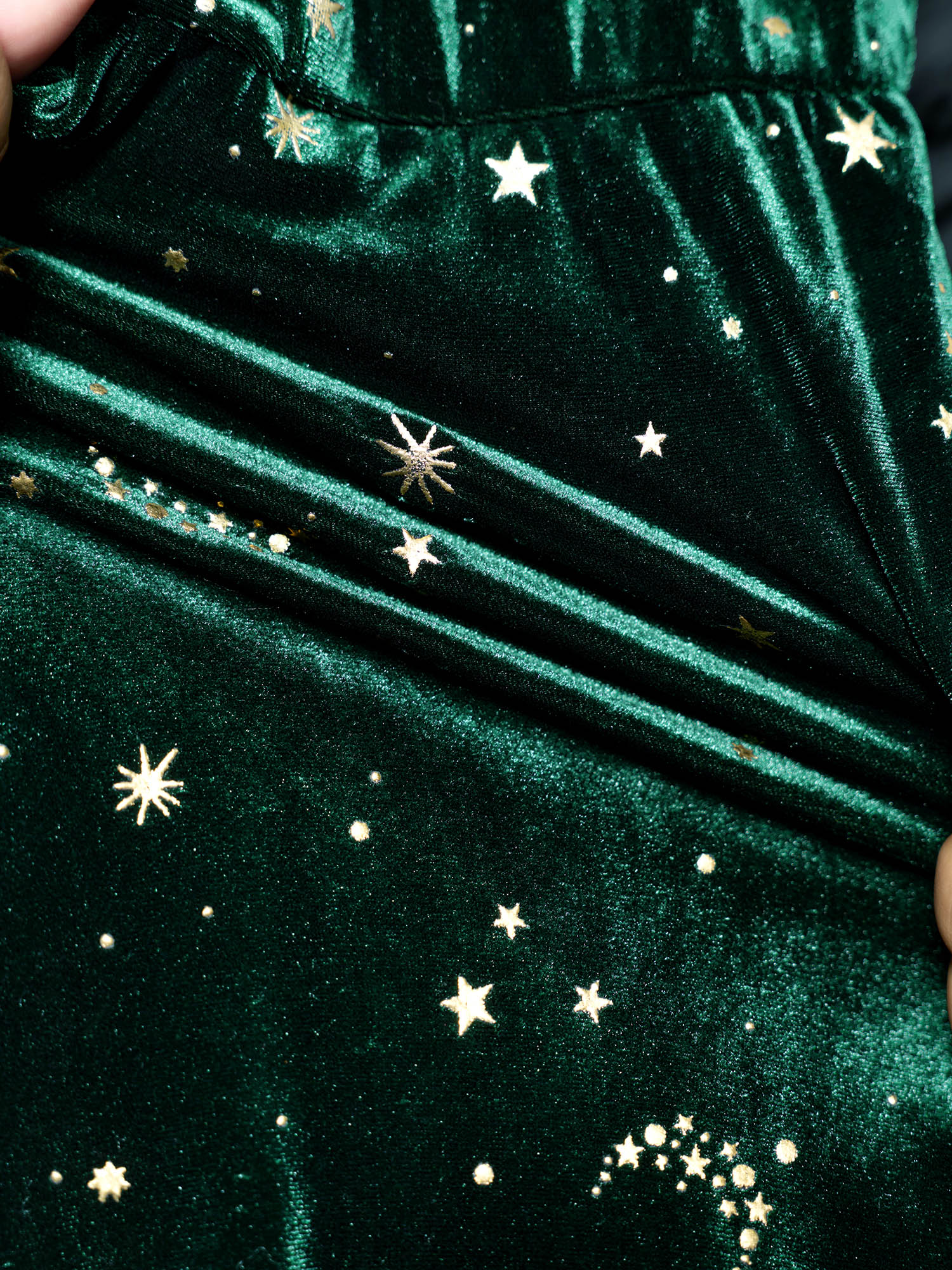 Velvet Stretchy Gold Stamp Jumpsuit-Sweetccc