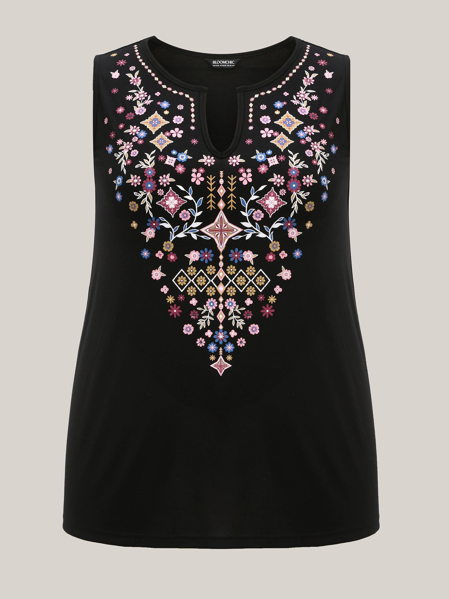 Stretchy Boho Print Tank Top-Sweetccc