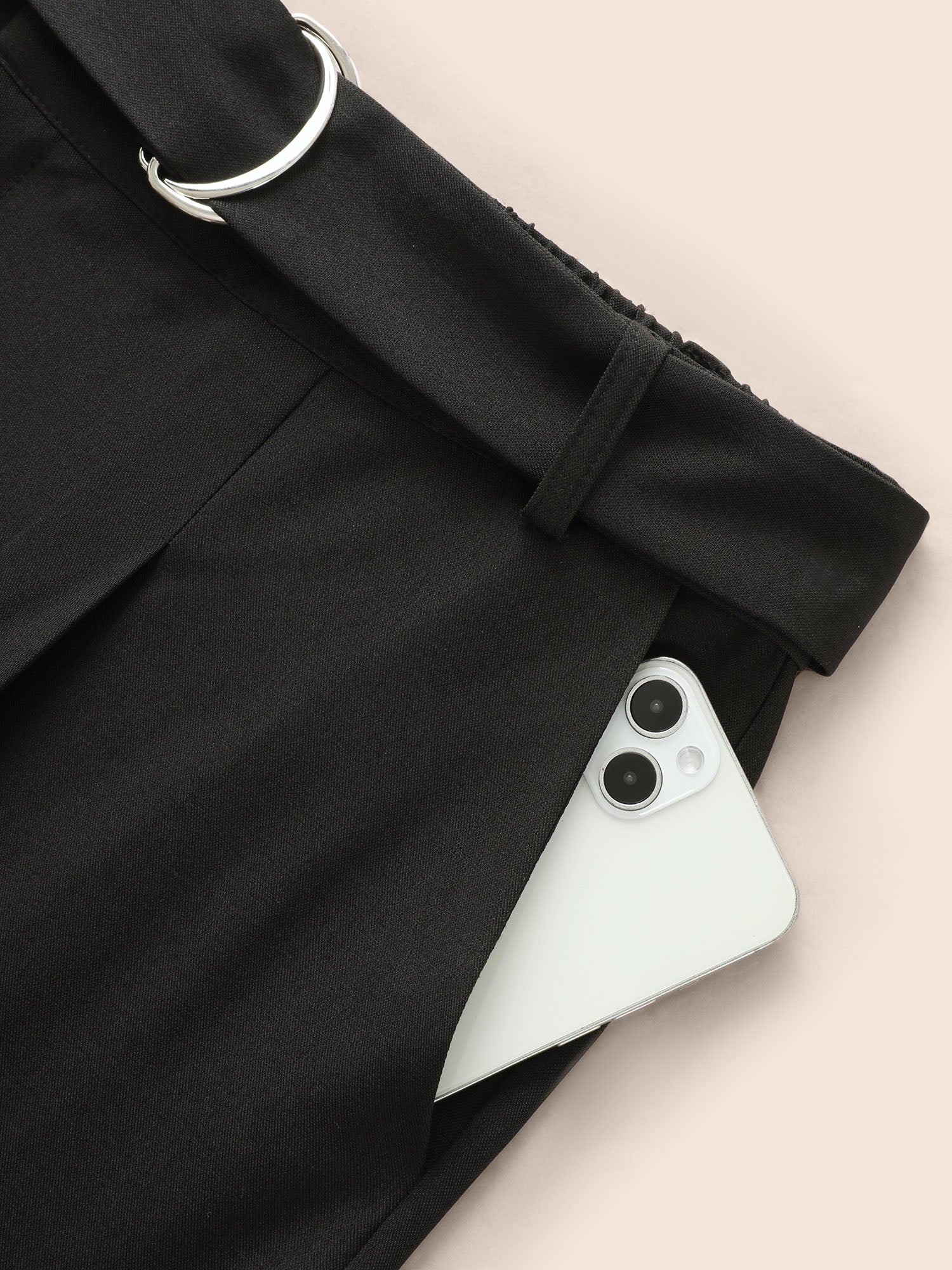 Mid Pleated Rise Belted Pants-Sweetccc