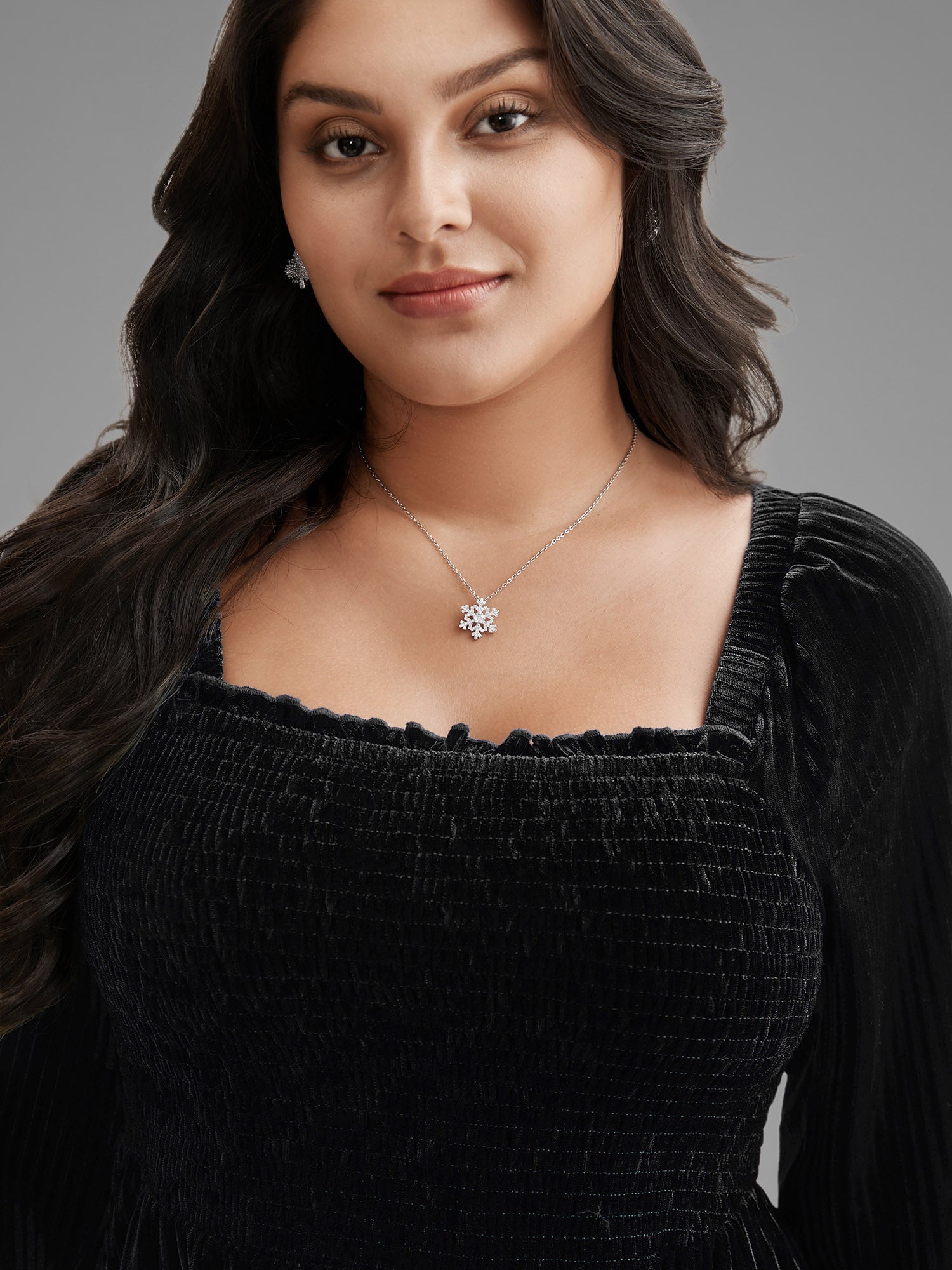 Velvet Smocked Bodice Jersey Top-Sweetccc