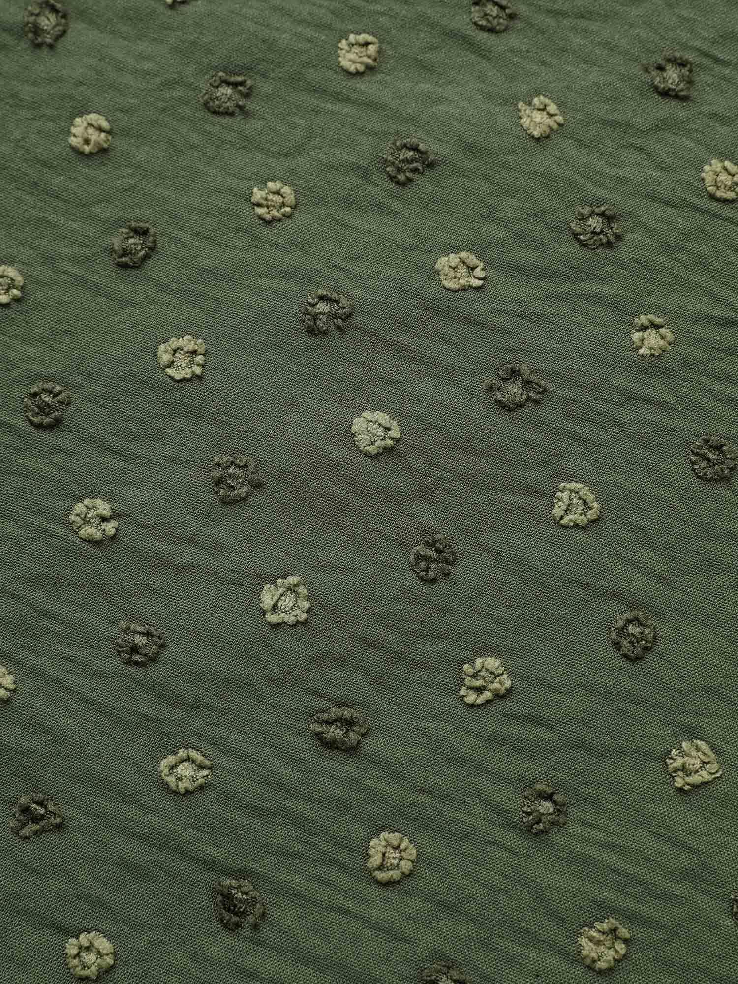 Textured Color Contrast Petal Sleeve Blouse-Sweetccc