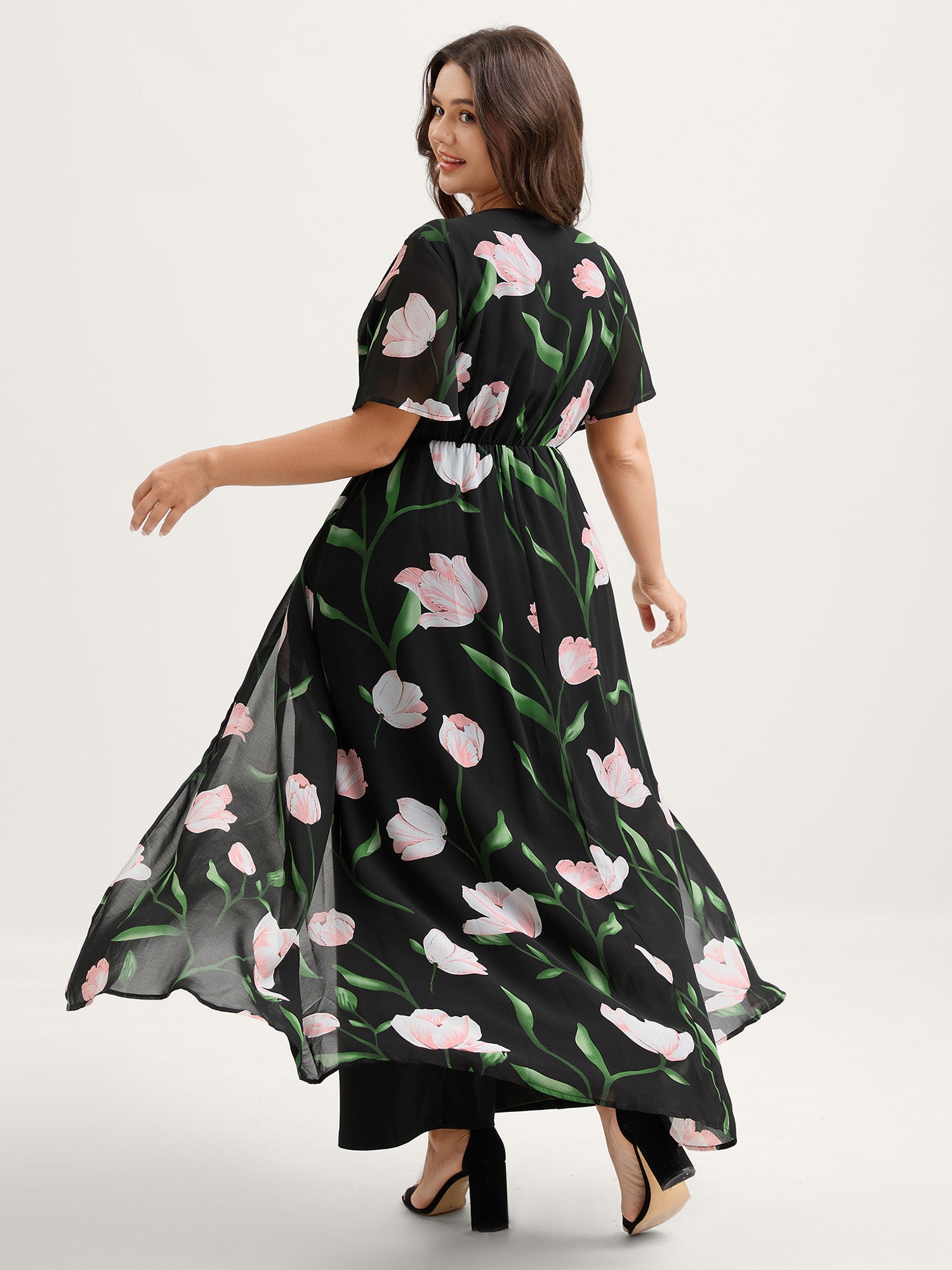 Hidden Zipper Floral Layered Pockets Jumpsuit-Sweetccc