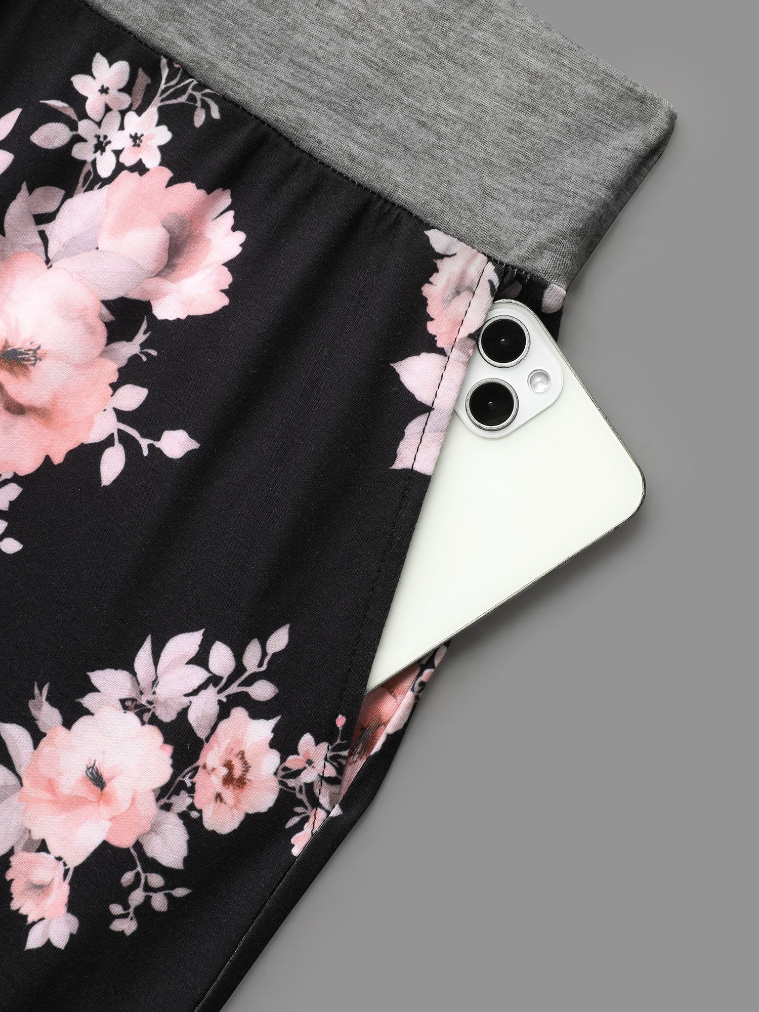 Floral Contrast Waist Lounge Bottoms-Sweetccc