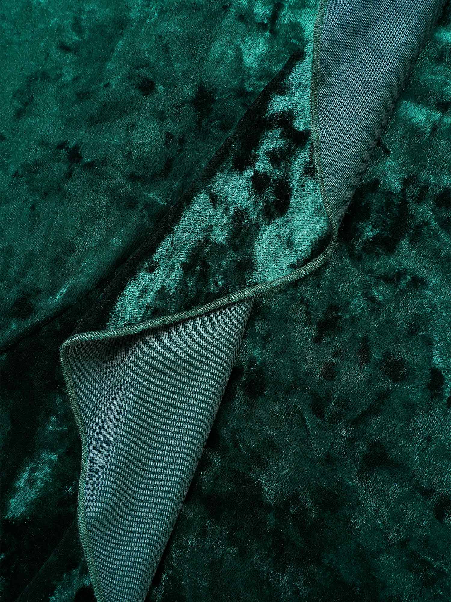 Velvet Surplice Neckline Ruffle Sleeves Midi Dress-Sweetccc