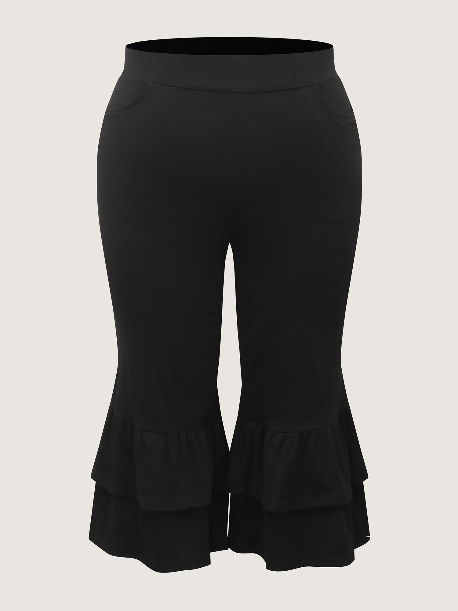 Layered Ruffled Flare Hem Pants-Sweetccc