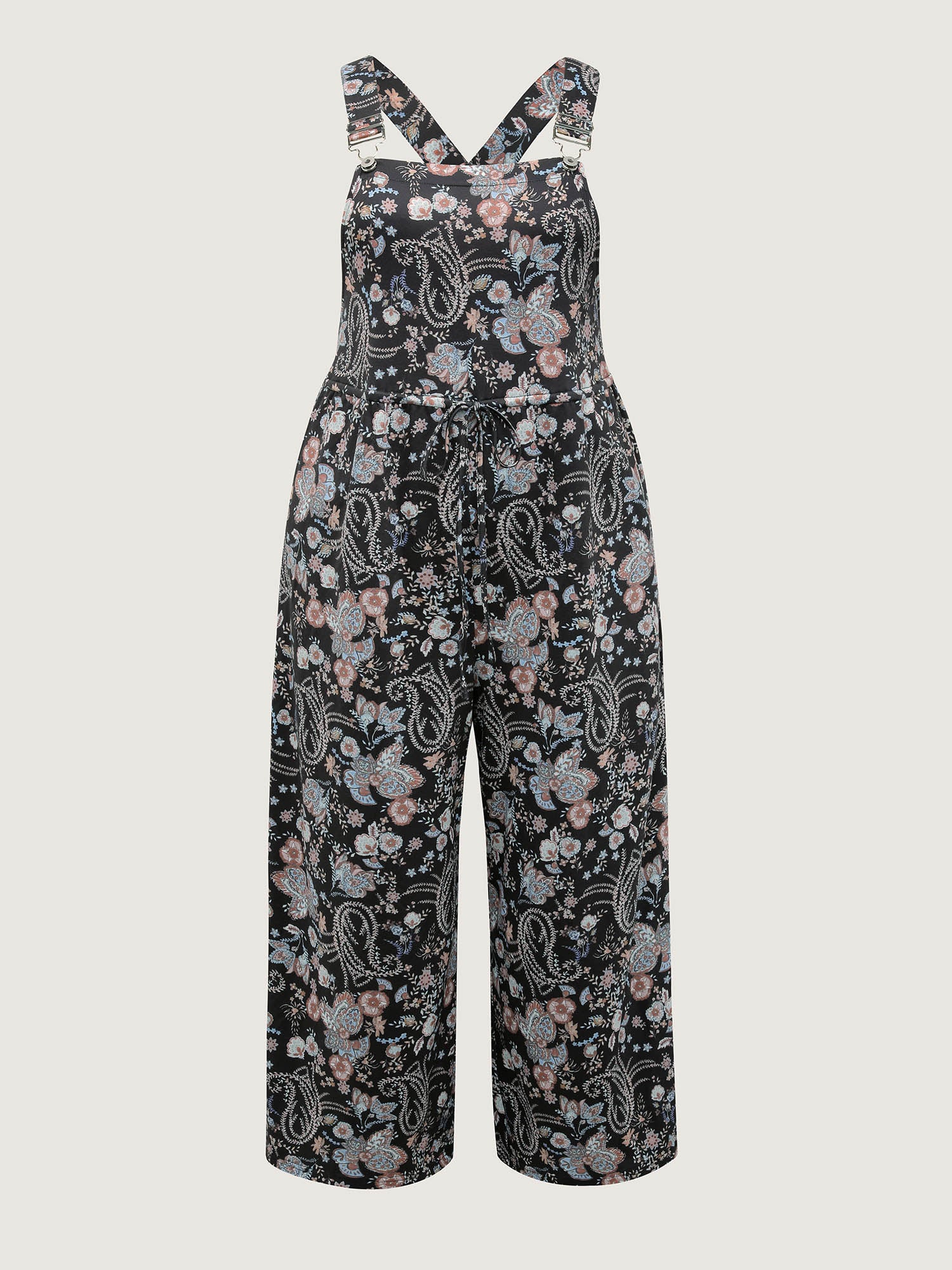 Floral Adjustable Stretchy Waist Jumpsuit-Sweetccc