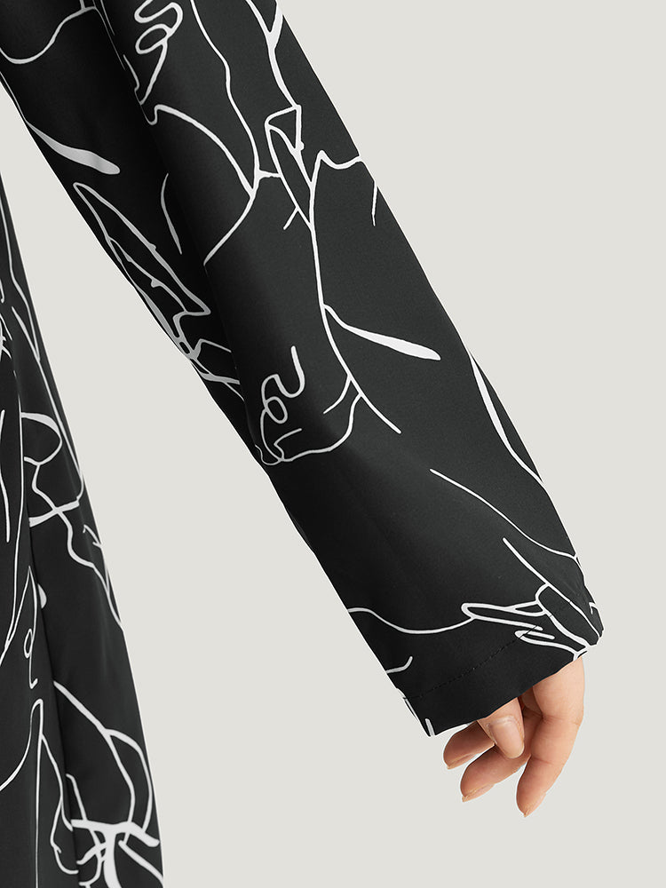 Halloween Graffiti Print Open Front Maxi Coat-Sweetccc