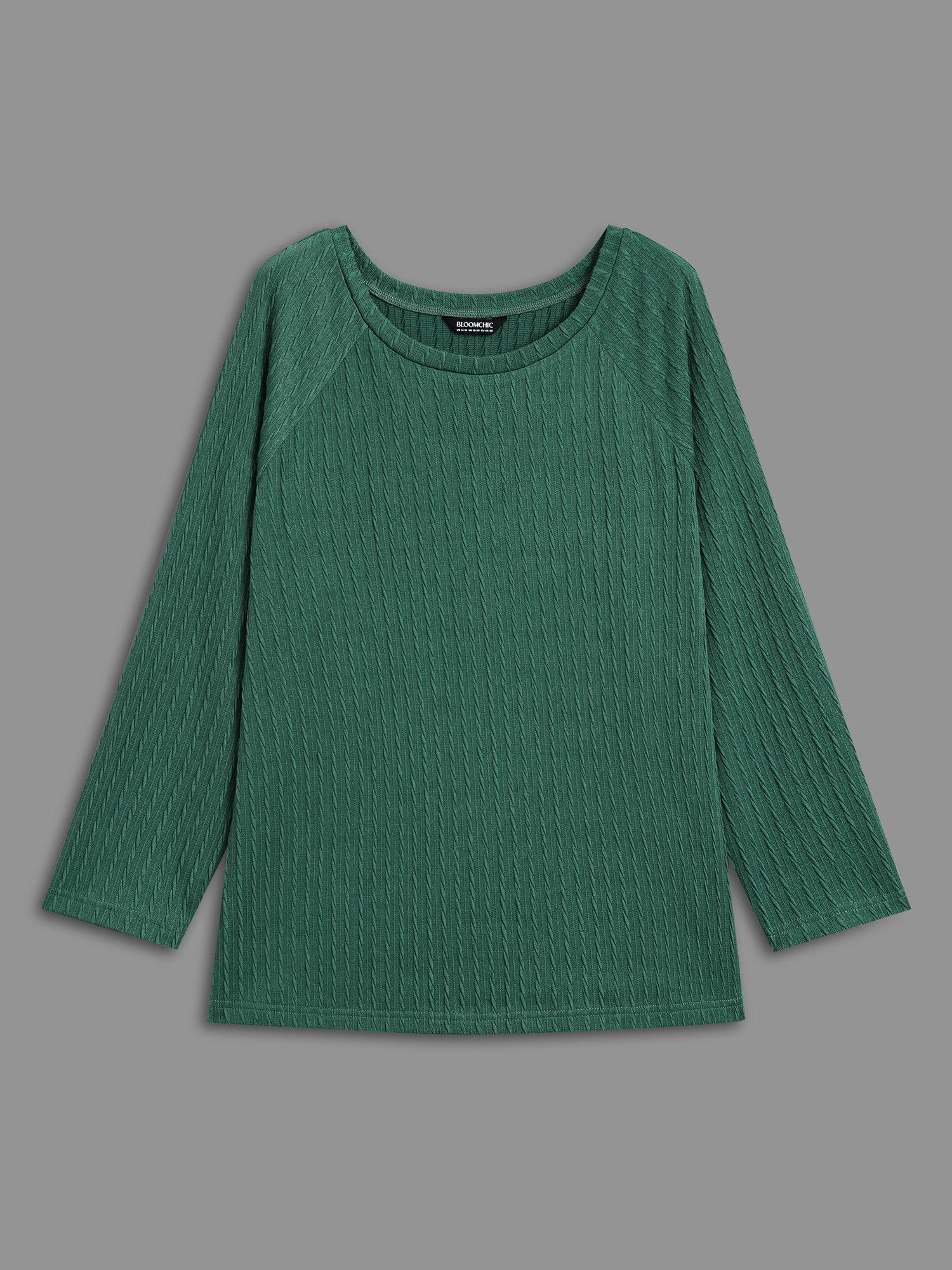Textured Elastic Raglan Sleeves T-shirt-Sweetccc