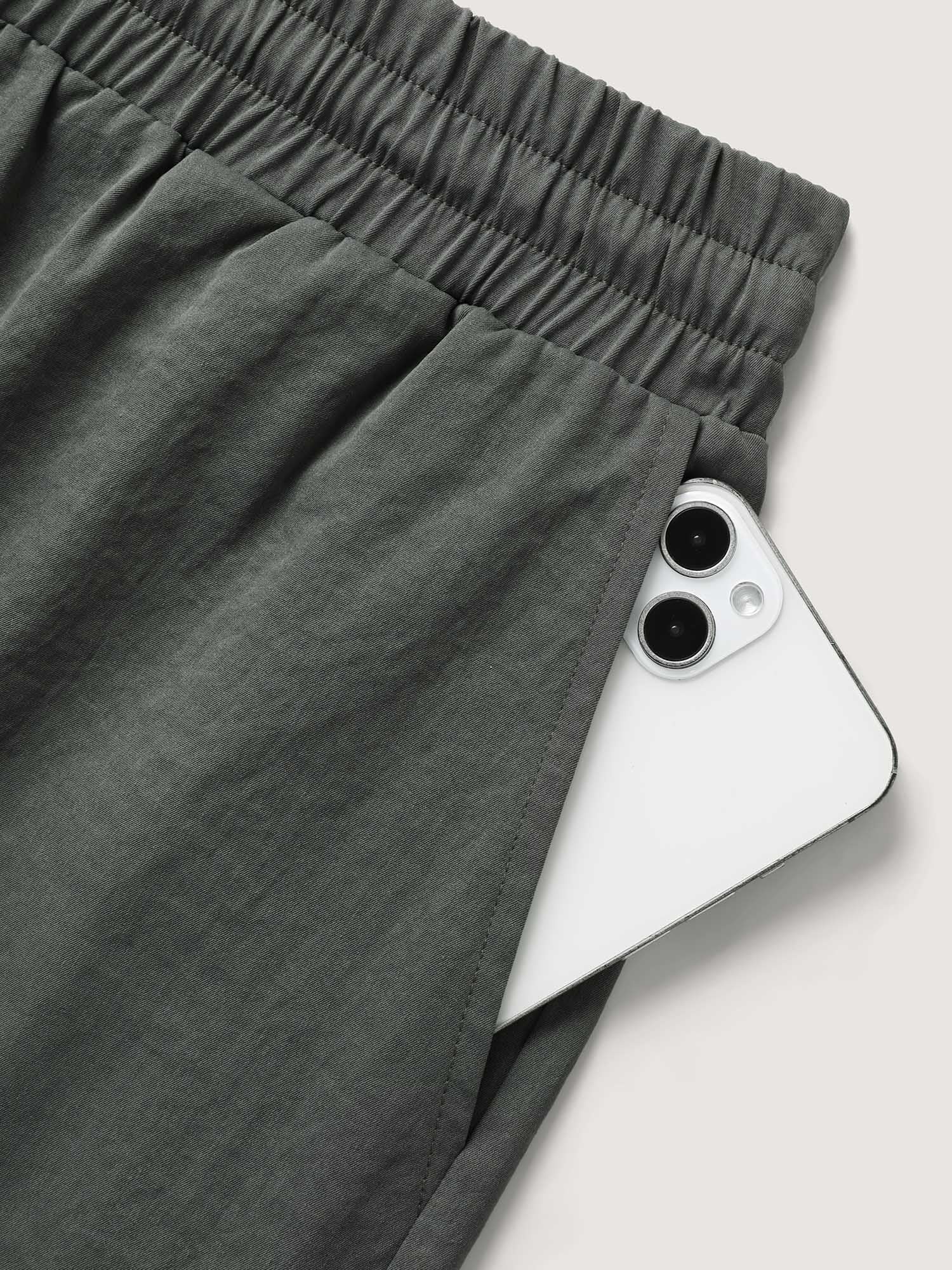 Waist-Tie Solid Wide-Leg Shorts-Sweetccc