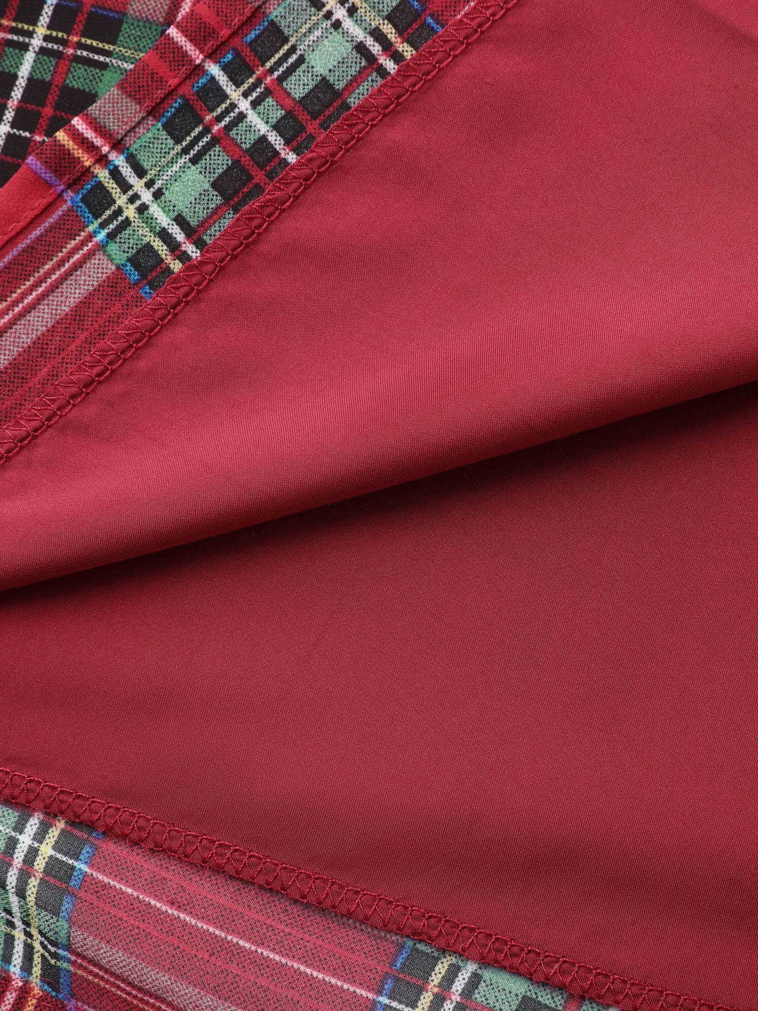 Holiday Plaid Shirred Bodice Maxi Dress-Sweetccc