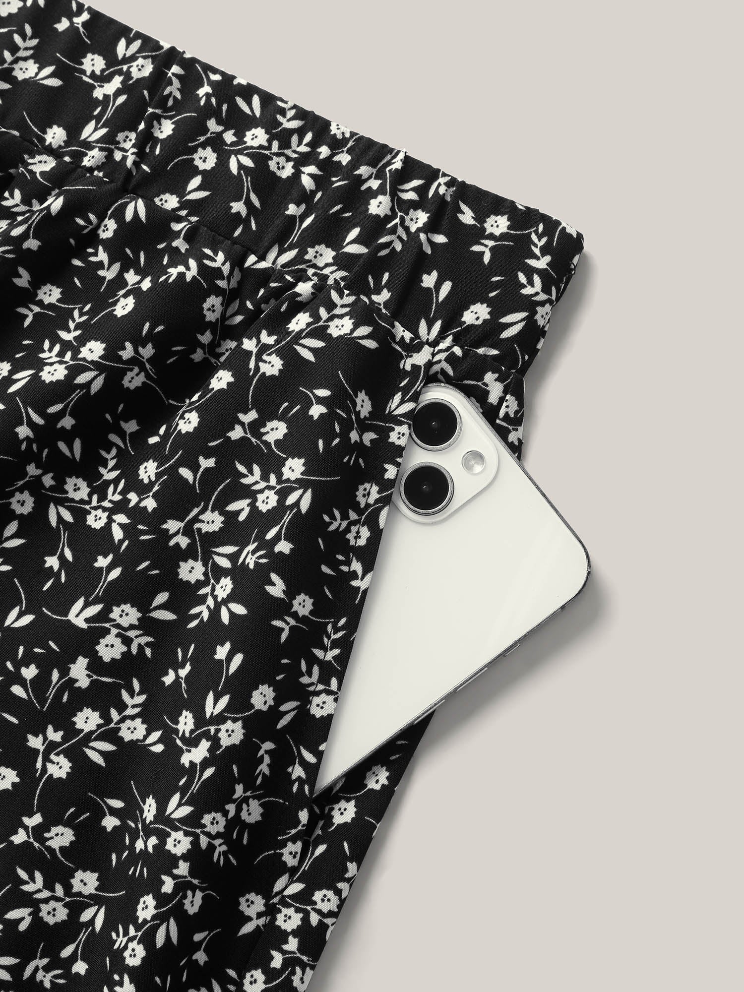 Floral Print Wide-Leg Shorts-Sweetccc