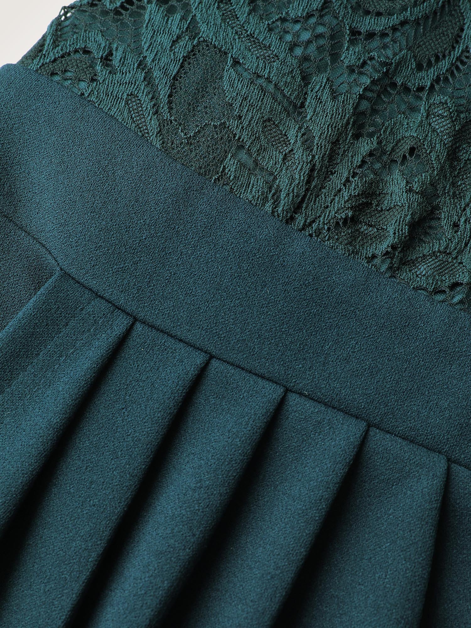 Wrap Hem Lace Sleeve Midi Dress-Sweetccc