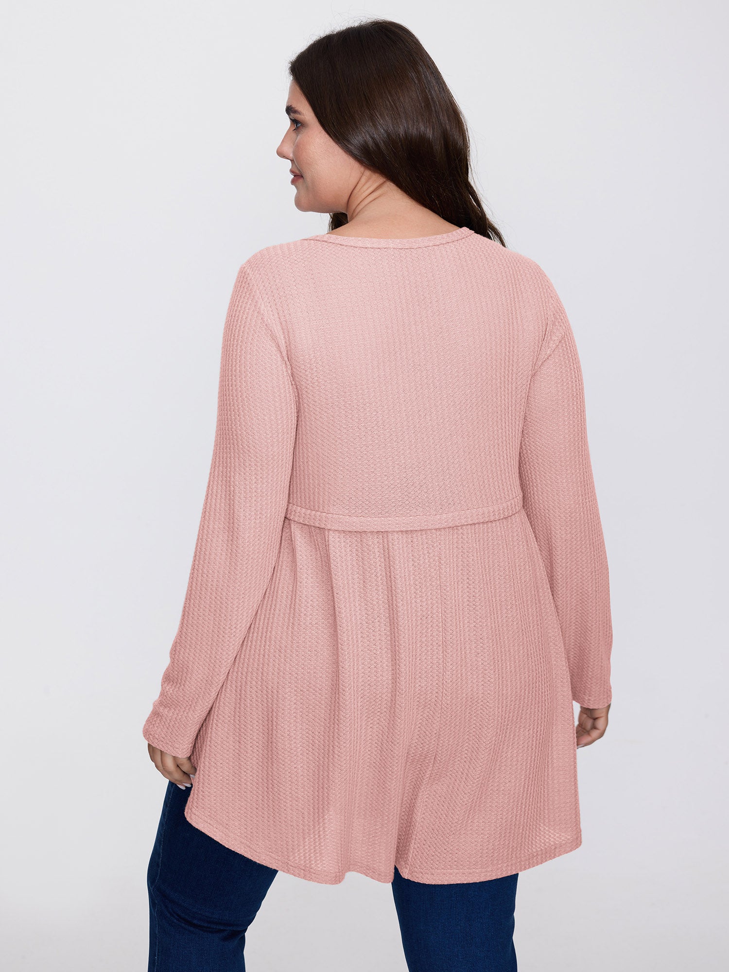 Layered V-Neck Fit and Flare Knit Top-Sweetccc