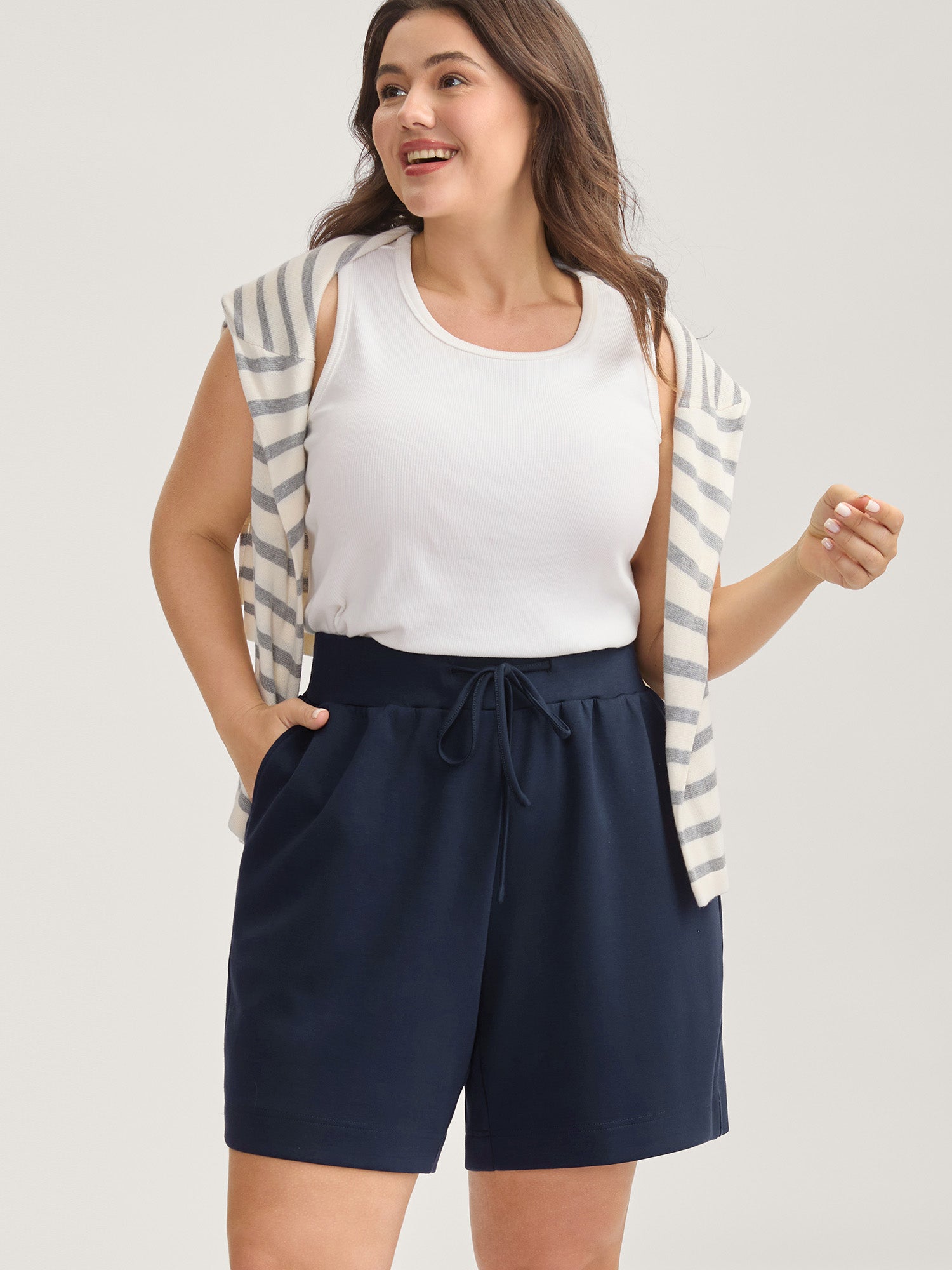 Supersoft Wide Waistbelt Shorts-Sweetccc