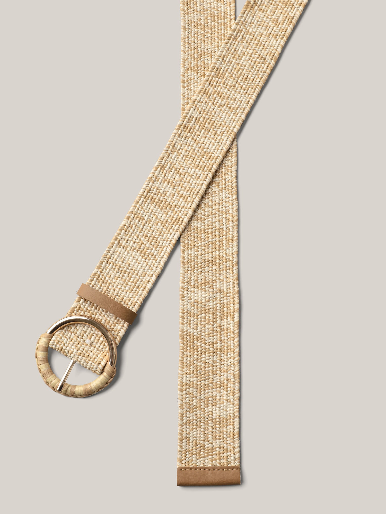 Straw Buckle Wide Vacation Belt-Sweetccc