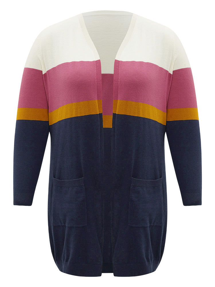 Supersoft Essentials Contrast Open Front Tunic Cardigan-Sweetccc