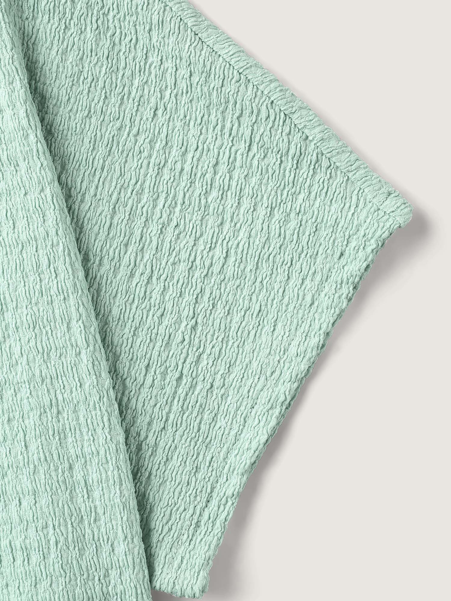 Textured Relaxed Fit Dolman Sleeve T-Shirt-Sweetccc