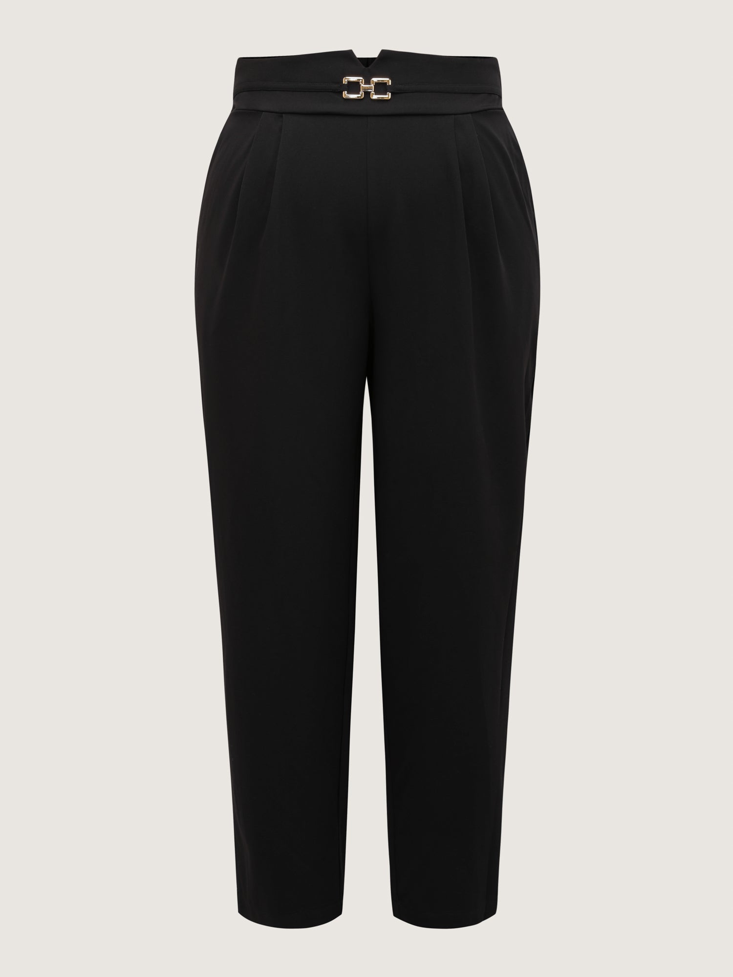 Metal Buckle Split Waistband Pants-Sweetccc