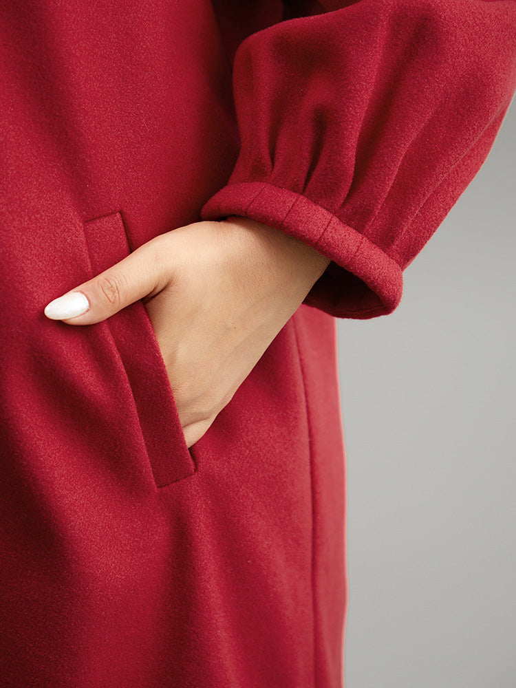 Lapel Collar Pocket Button Up Coat-Sweetccc