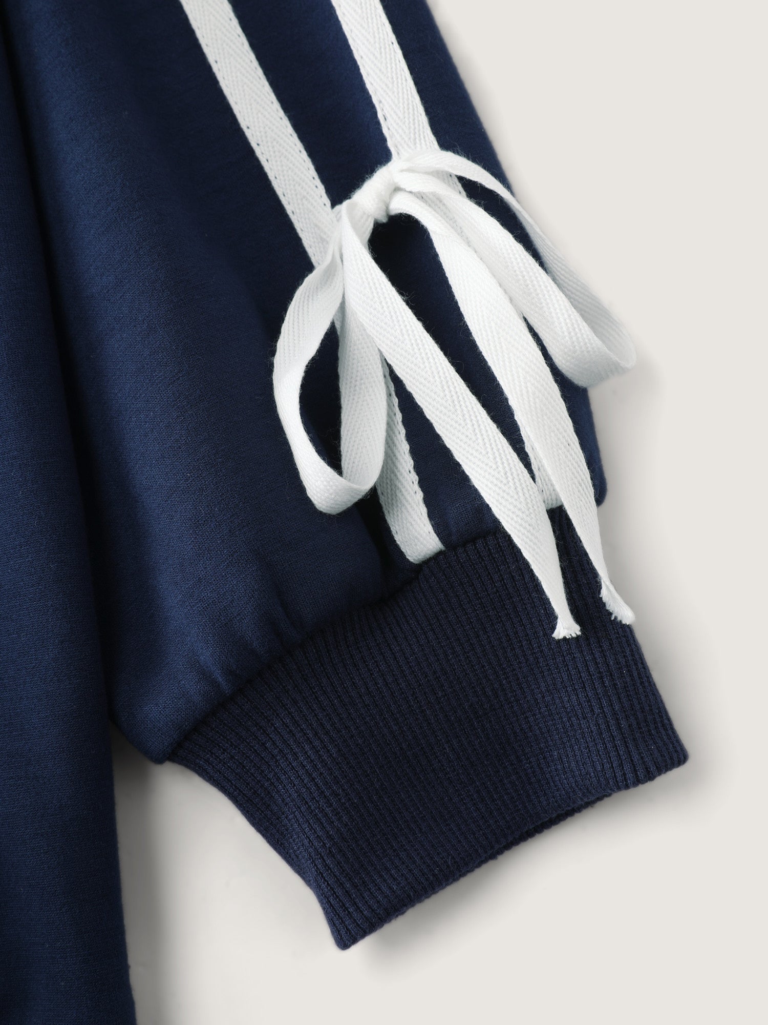 Supersoft Ribbon Detail Contrast Sweatshirt-Sweetccc