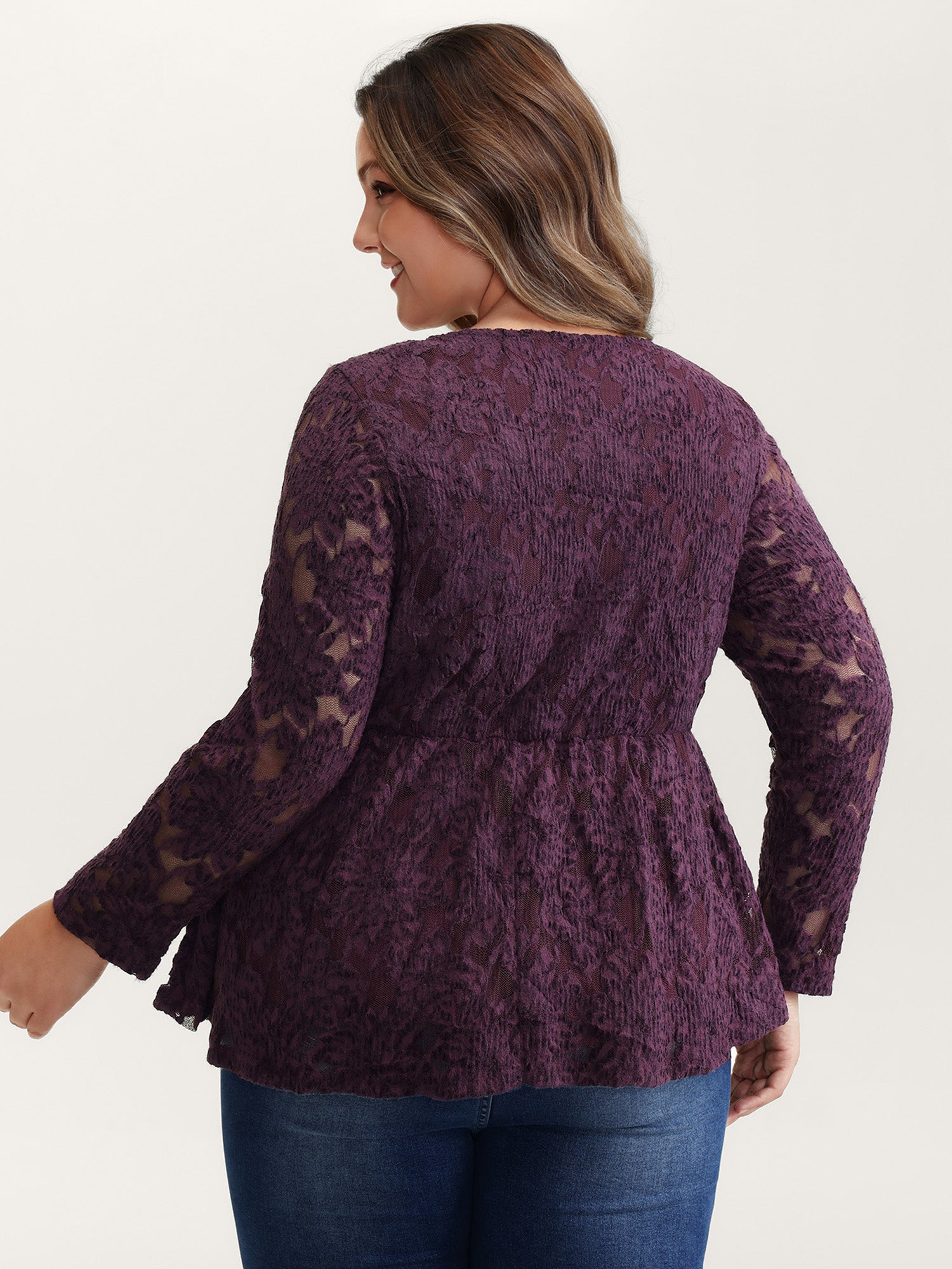 Textured Lined Fit and Flare Knit Top-Sweetccc