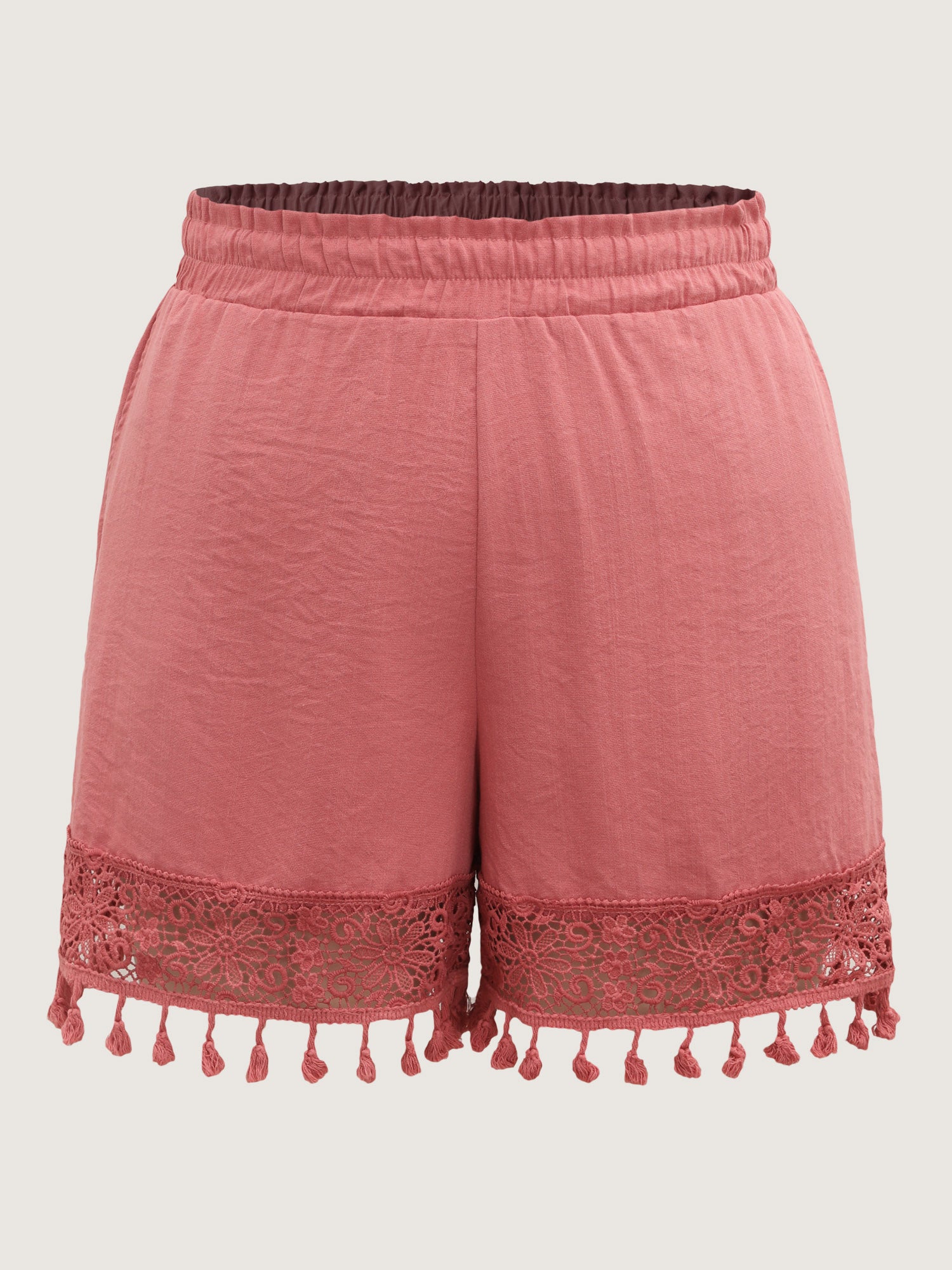 Lace Cut-Out Hem Ruffled Shorts-Sweetccc