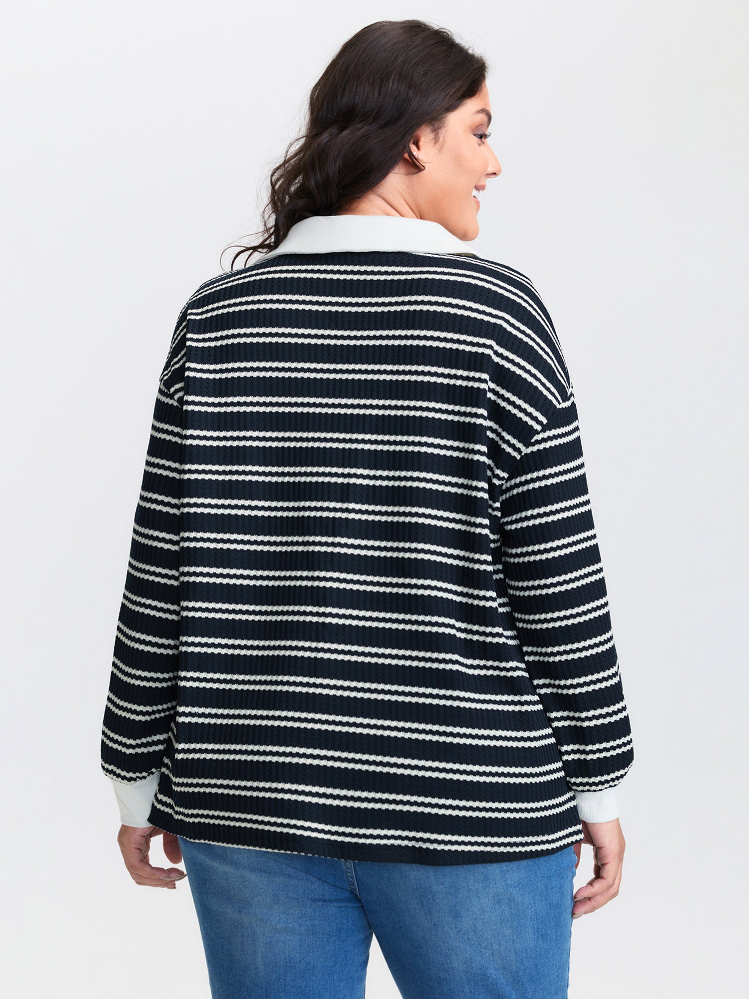 Stripe Print Layered T-Shirt-Sweetccc