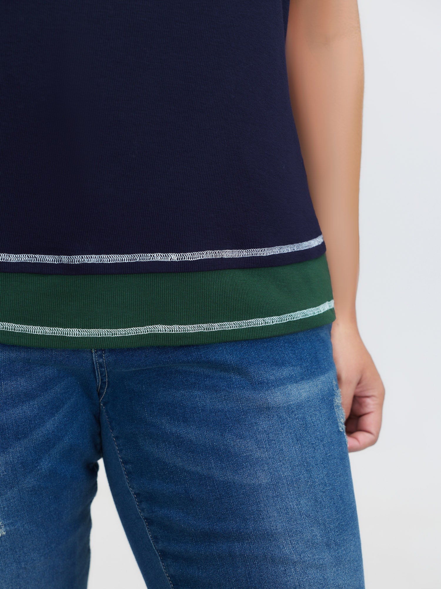 Supersoft Scoop Neckline Contrast Tank Top-Sweetccc