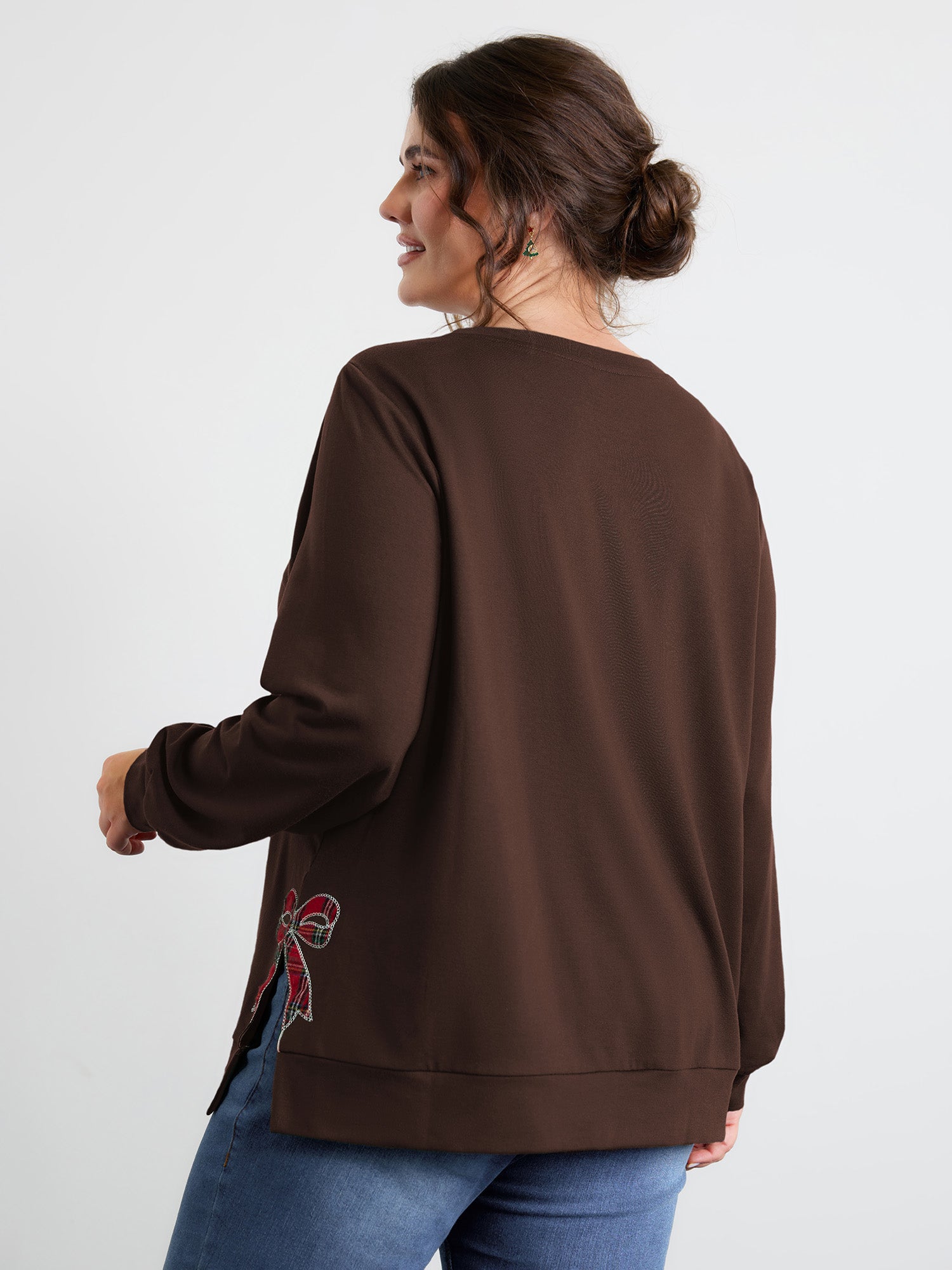 Merry Applique Embroidery Sweatshirt-Sweetccc