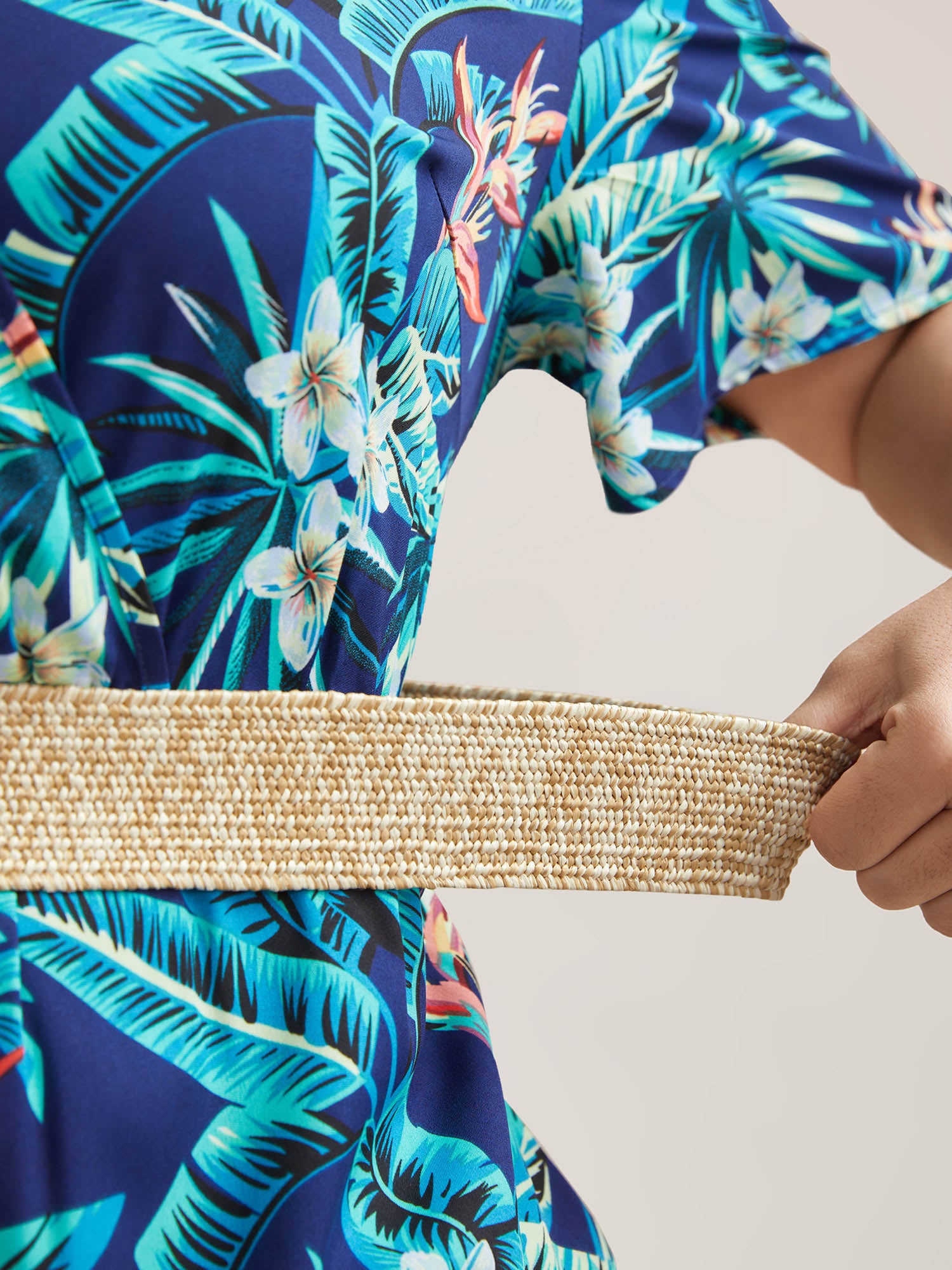 Straw Buckle Wide Vacation Belt-Sweetccc