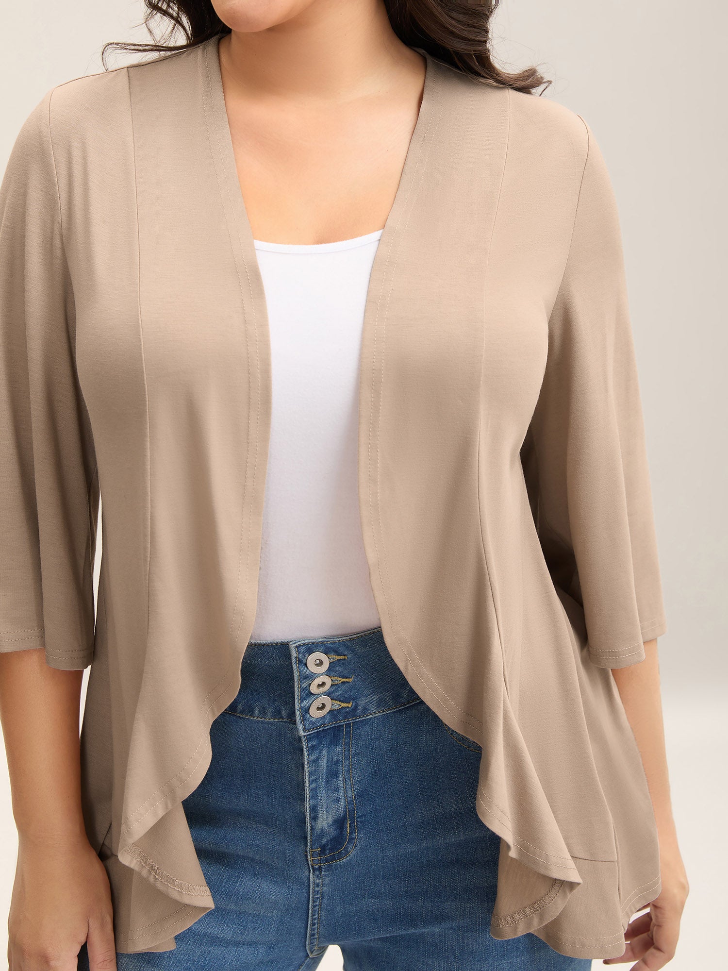 Lotus Hem Curvy Kimono Cover-Up-Sweetccc