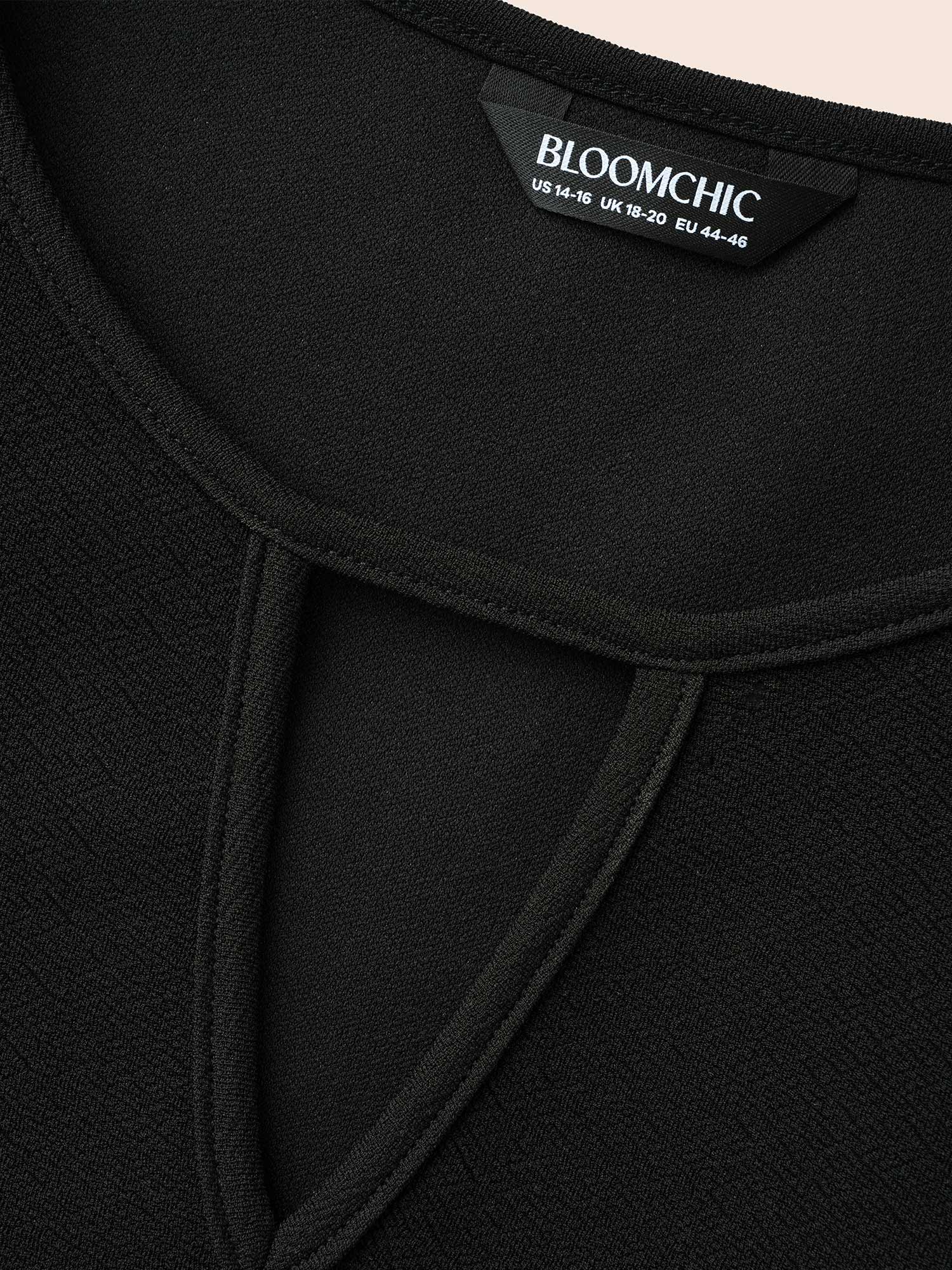 Houndstooth Patchwork Cut Out Midi Dress-Sweetccc