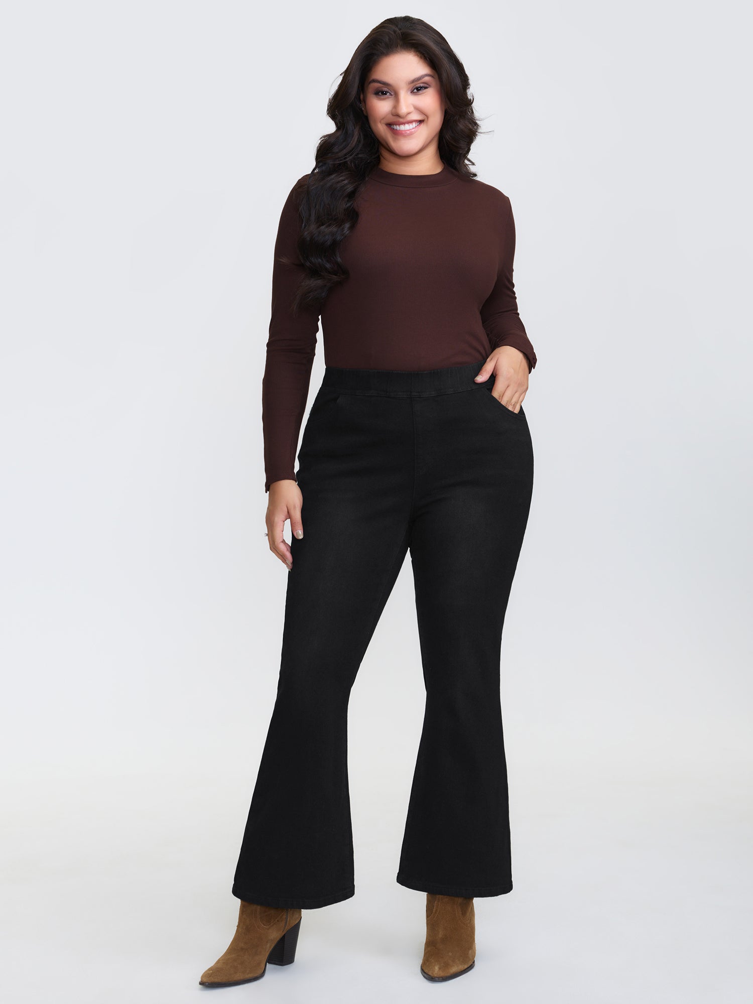 Supersoft Stretchy Flared Jeans-Sweetccc