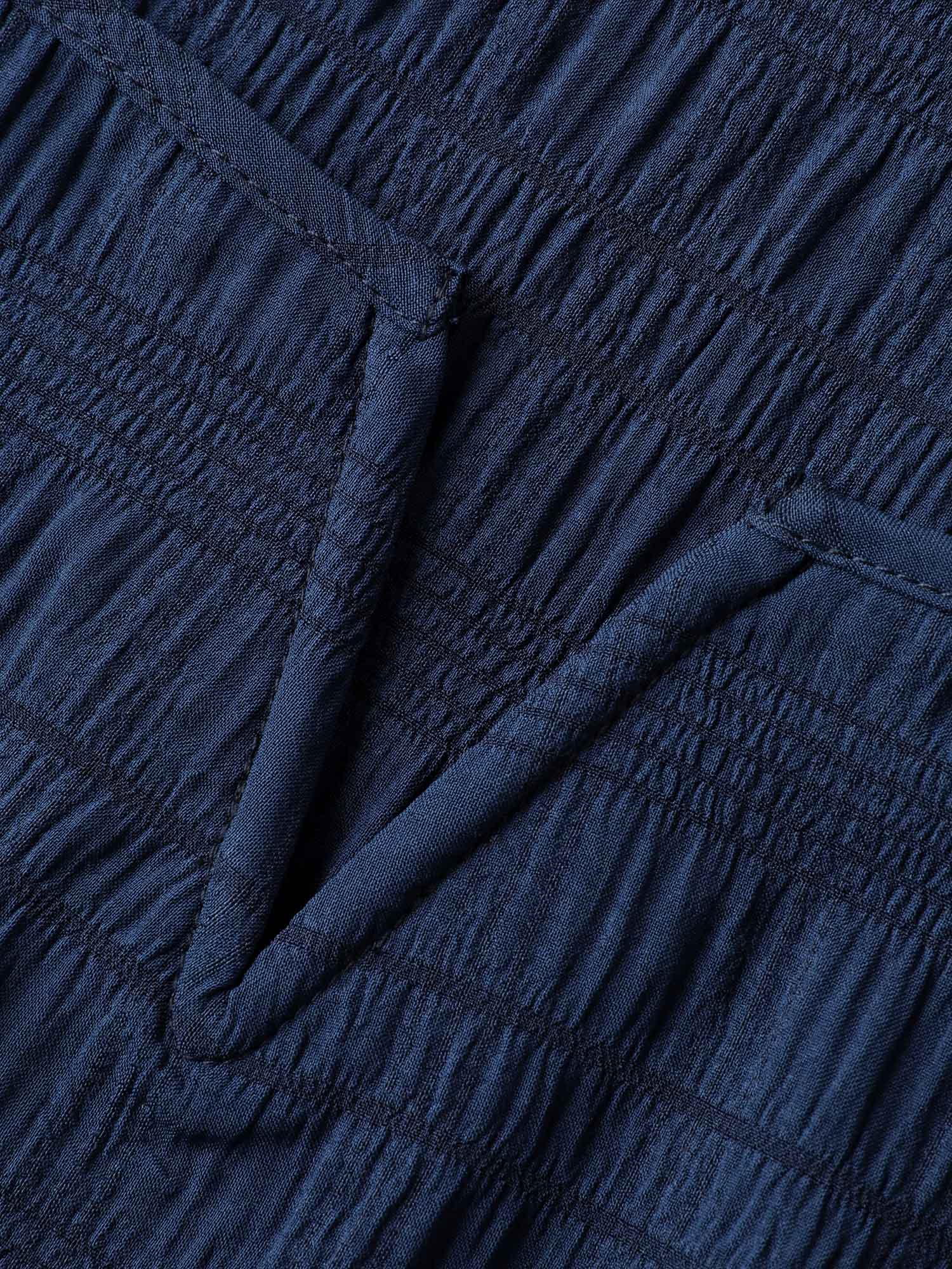 Textured Gathered Sleeve Split Neck Blouse-Sweetccc