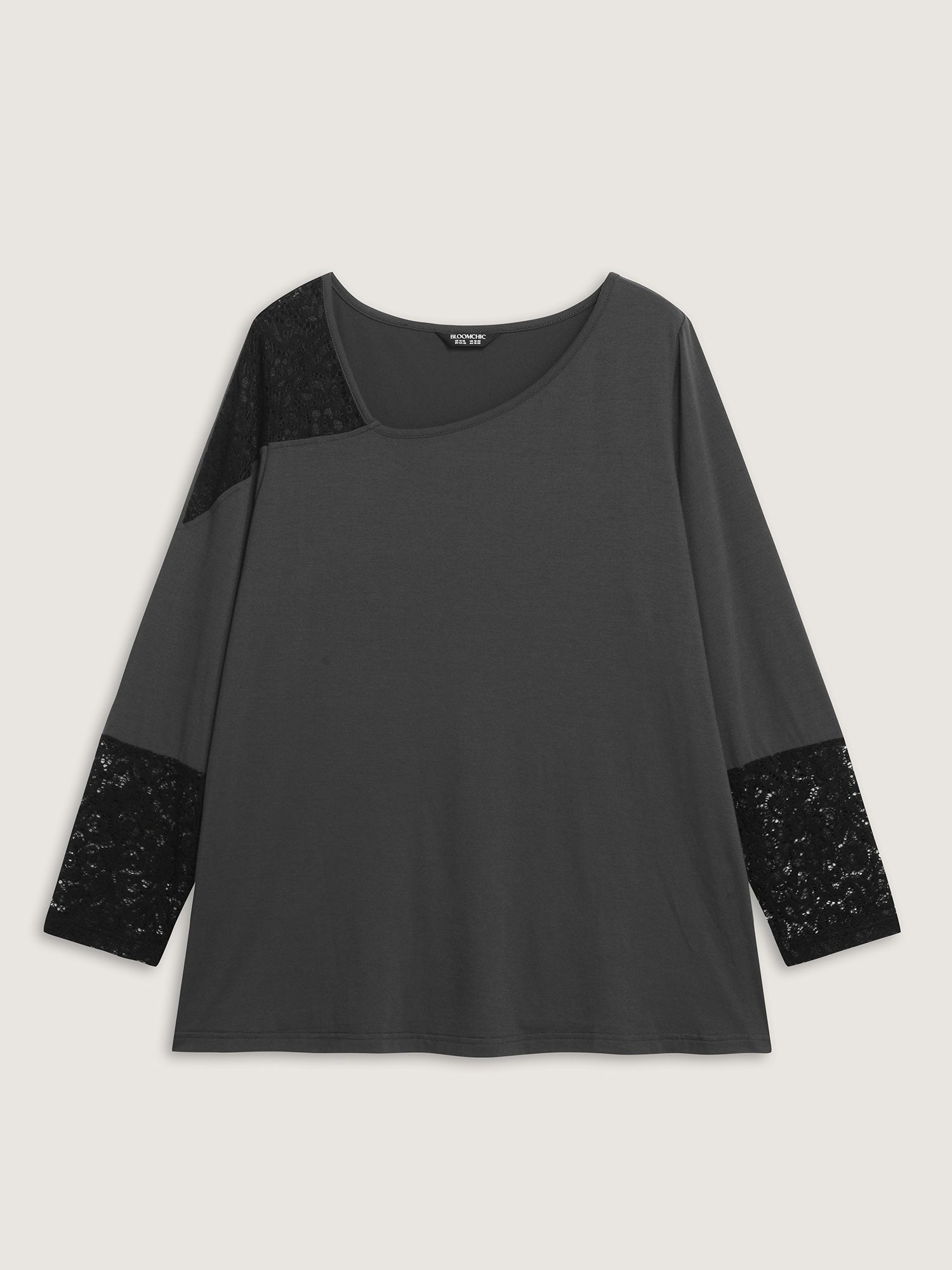 Supersoft Sheer Lace Solid T-Shirt-Sweetccc