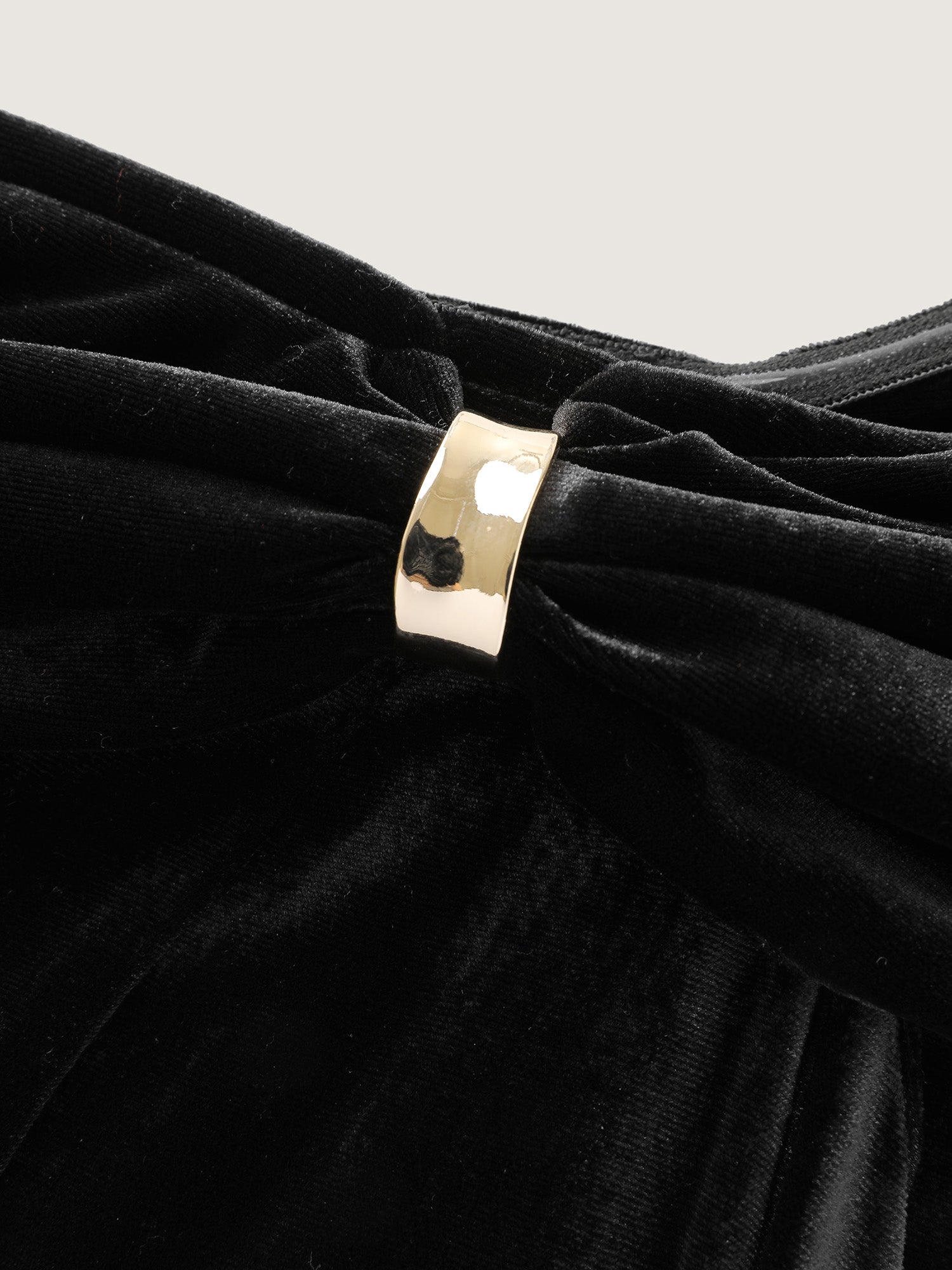 Off-Shoulder Metallic Detail Pockets Midi Dress-Sweetccc