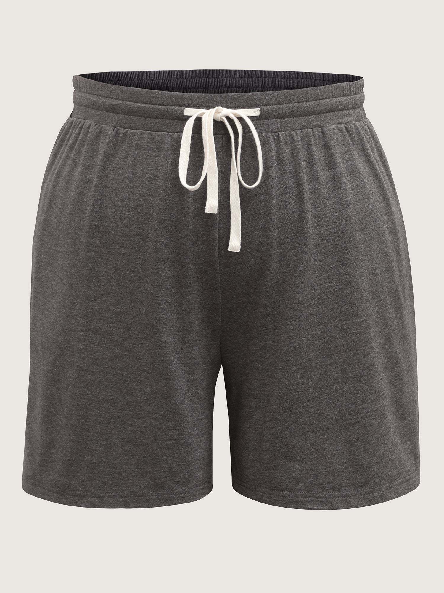 Supersoft Contrast Drawstring Mixed Knit Shorts-Sweetccc