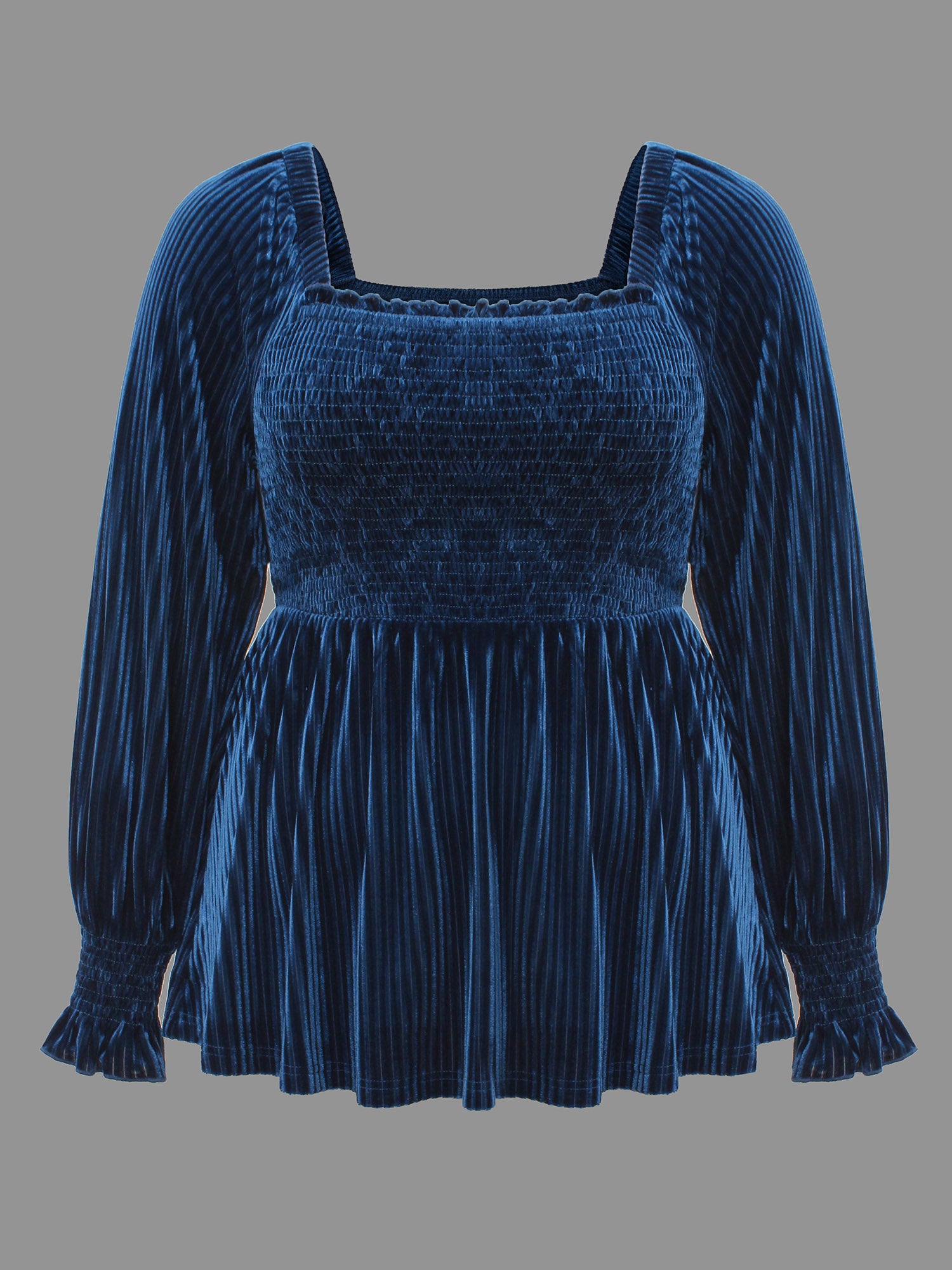 Velvet Smocked Bodice Jersey Top-Sweetccc